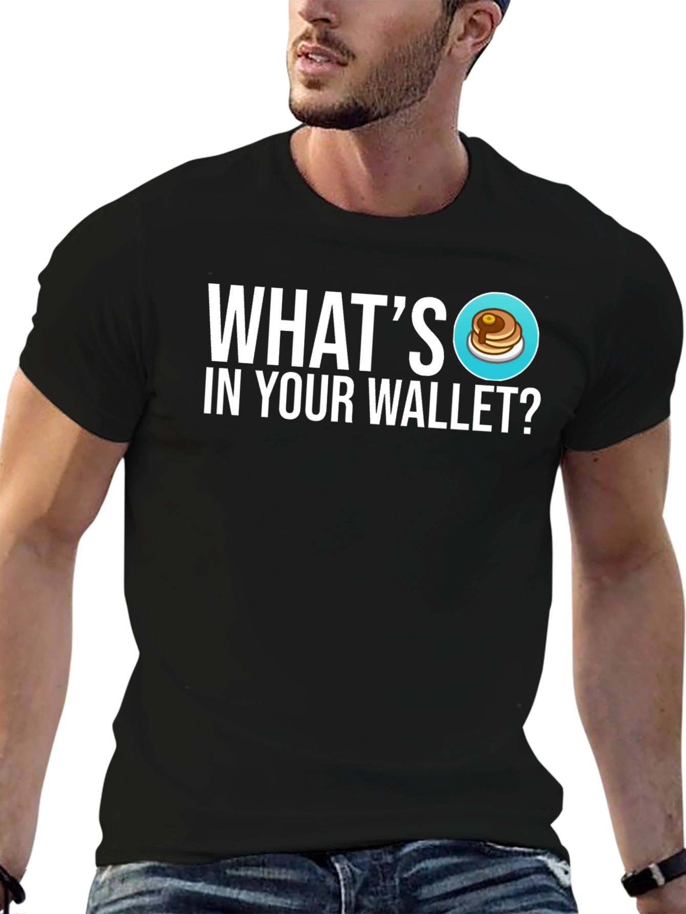 Pancake Wallet T-Shirt - Whats In Your Wallet Tee