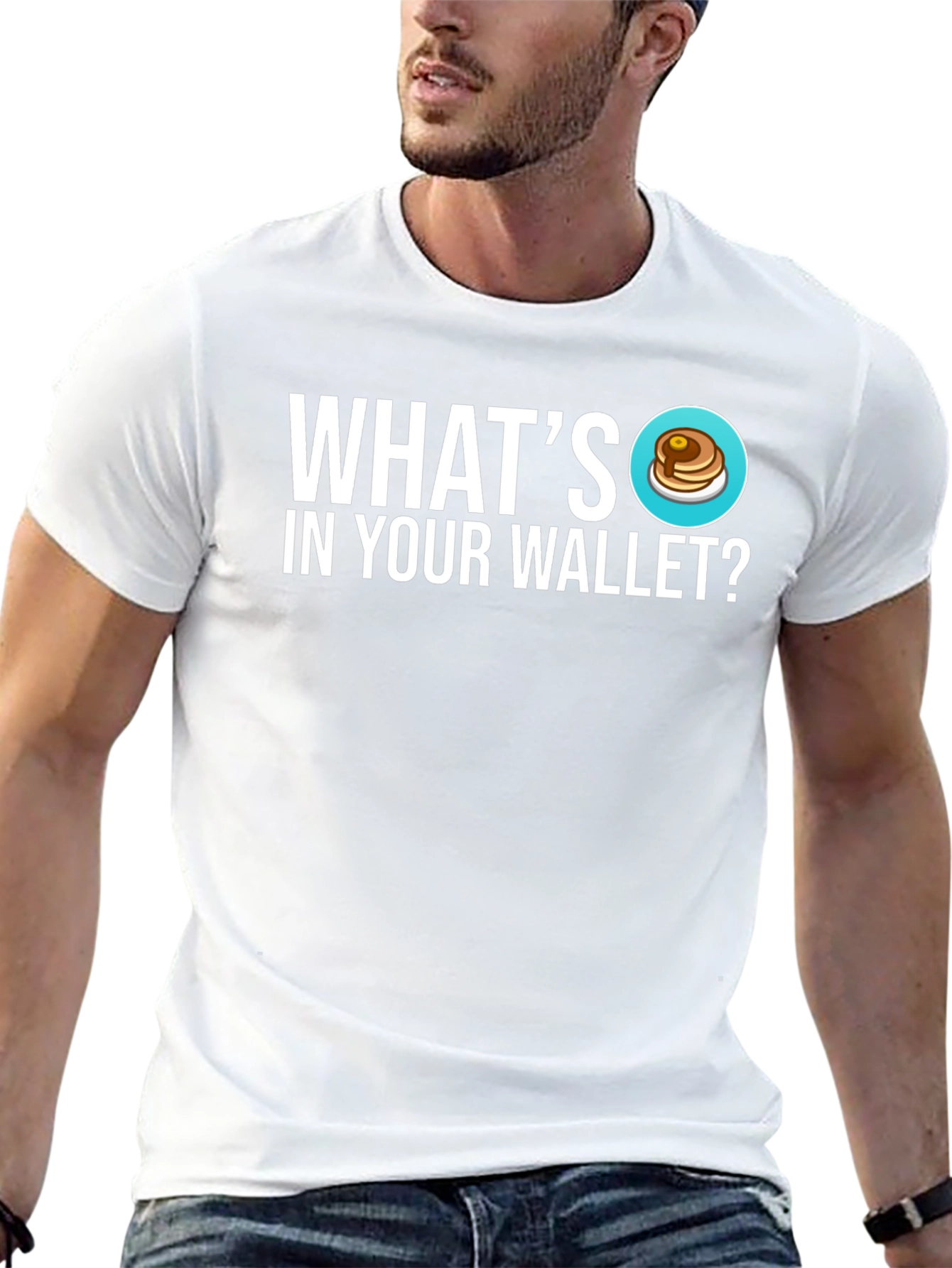 Pancake Wallet T-Shirt - Whats In Your Wallet Tee