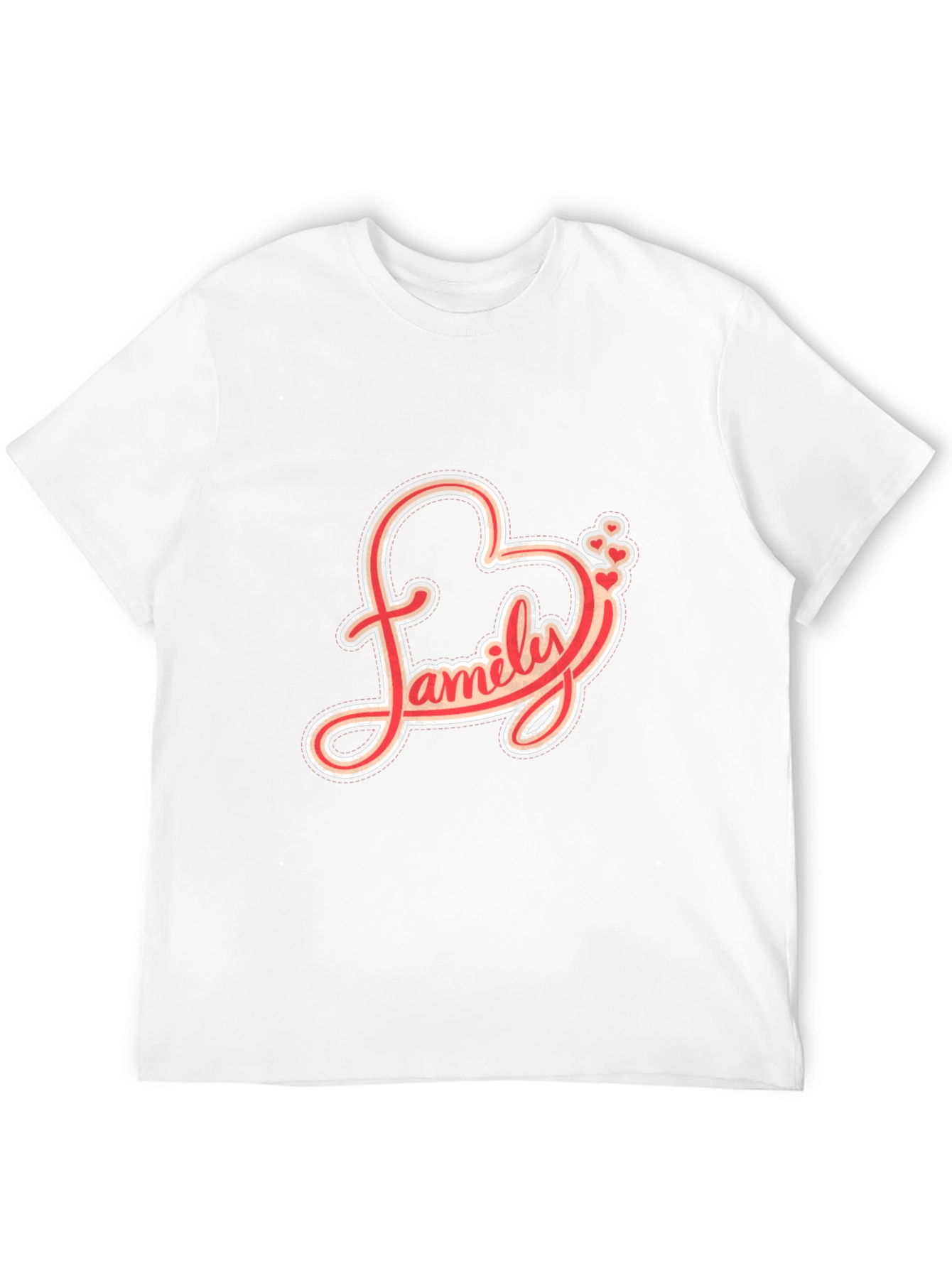 Family Love Heart Graphic Black T-Shirt