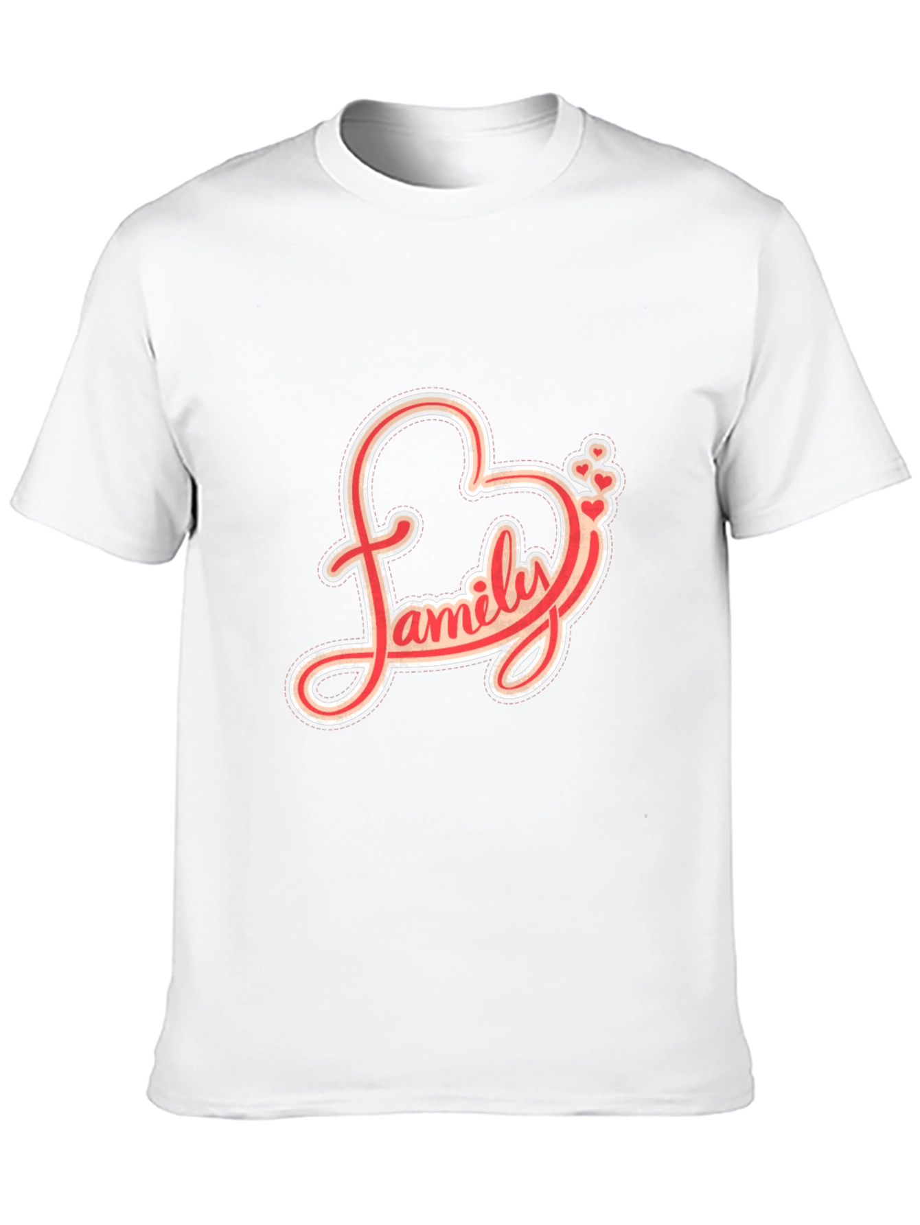 Family Love Heart Graphic Black T-Shirt