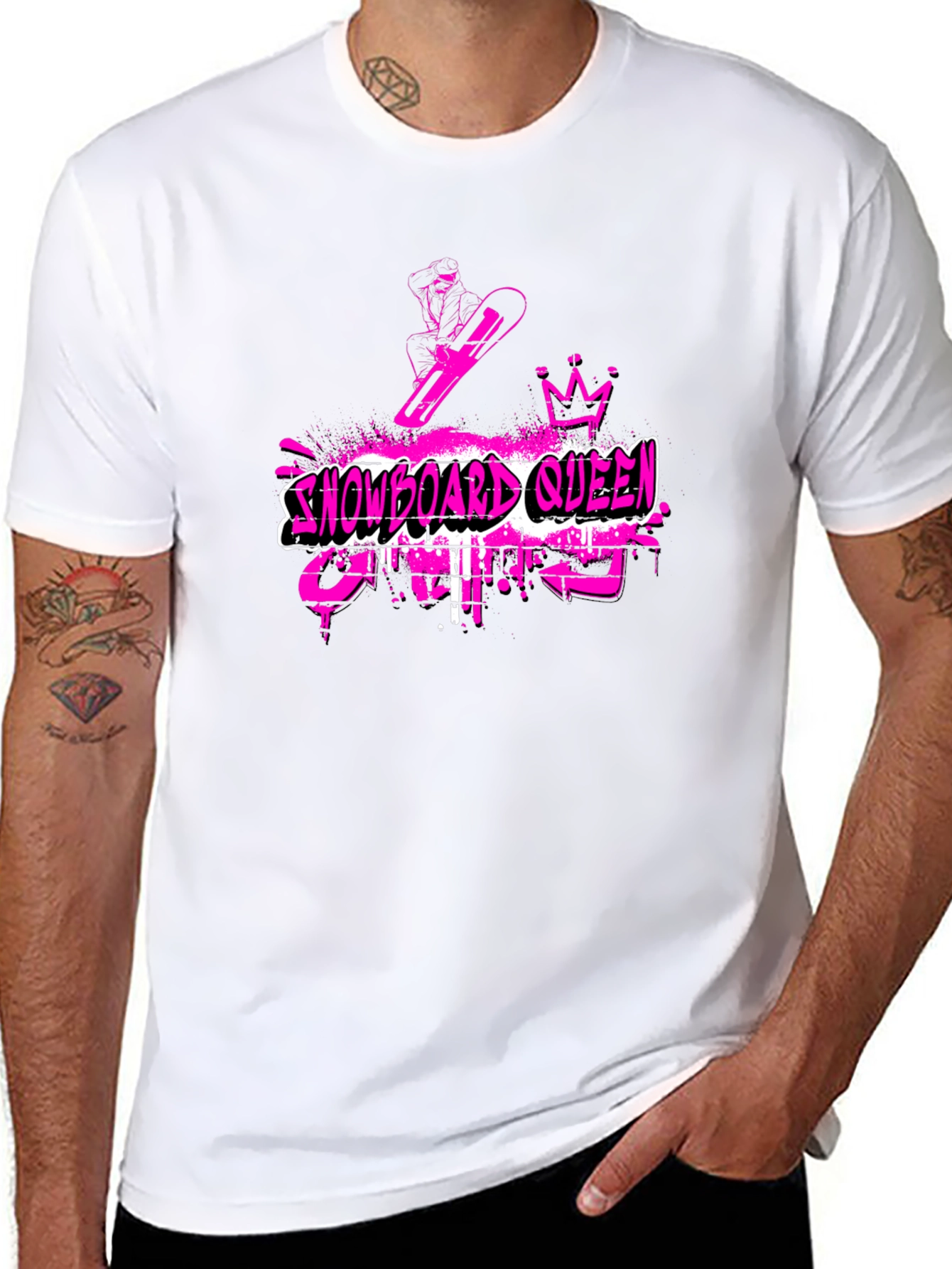 Snowboard Queen Black T-Shirt