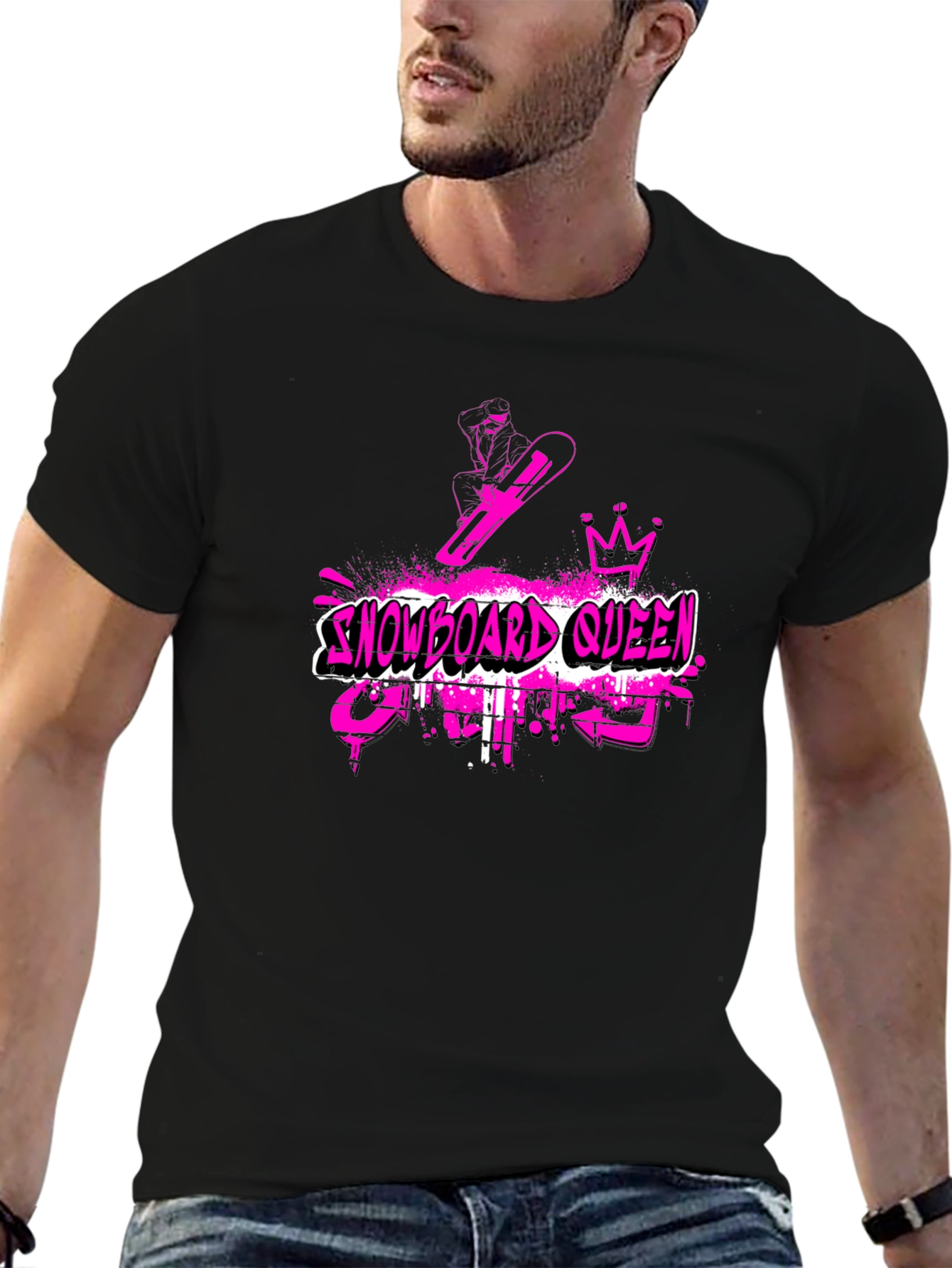 Snowboard Queen Black T-Shirt