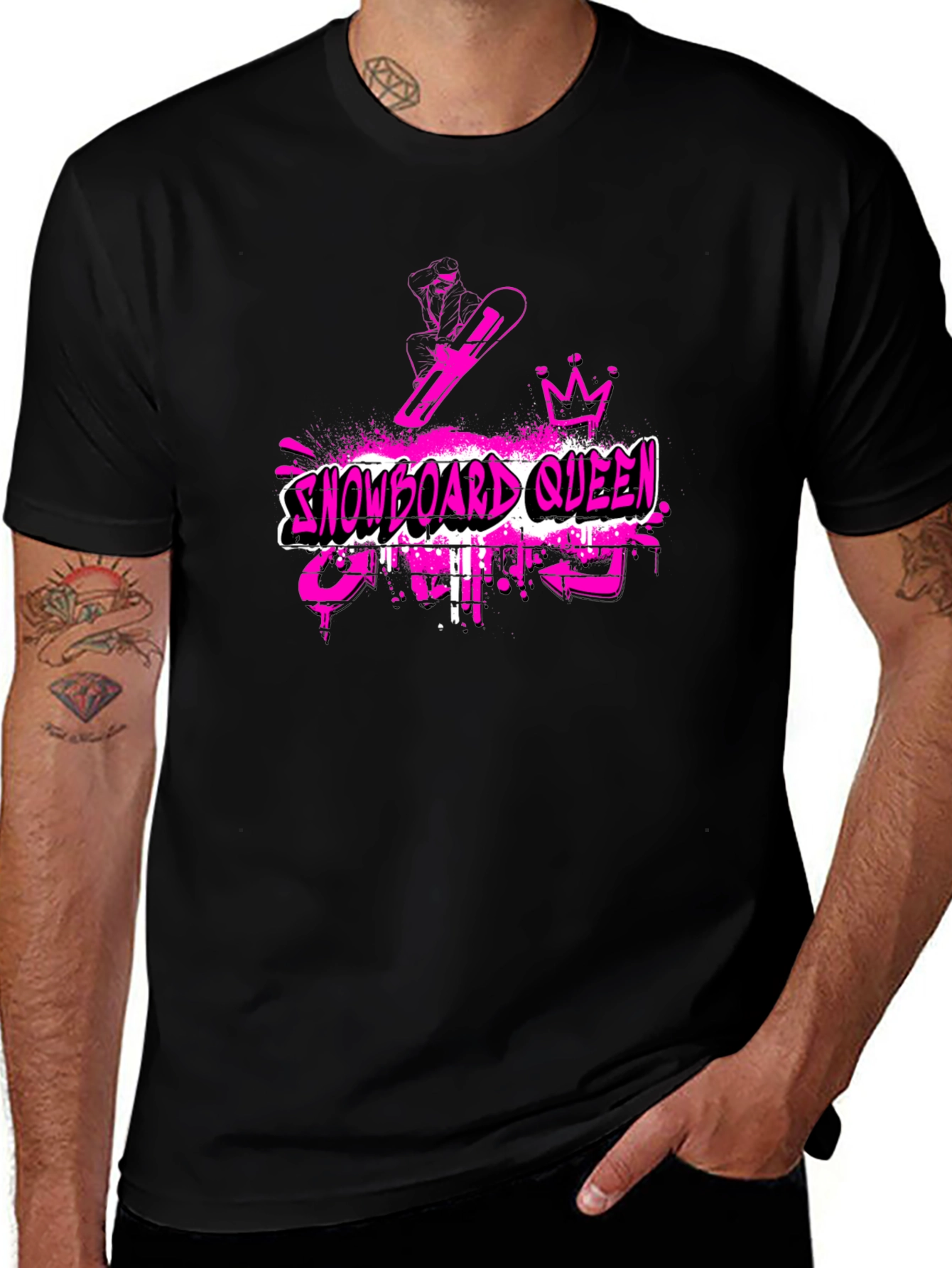 Snowboard Queen Black T-Shirt