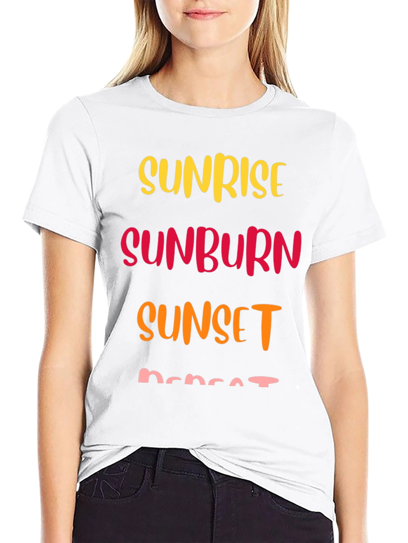 Sunrise Sunburn Sunset Repeat Graphic T-Shirt