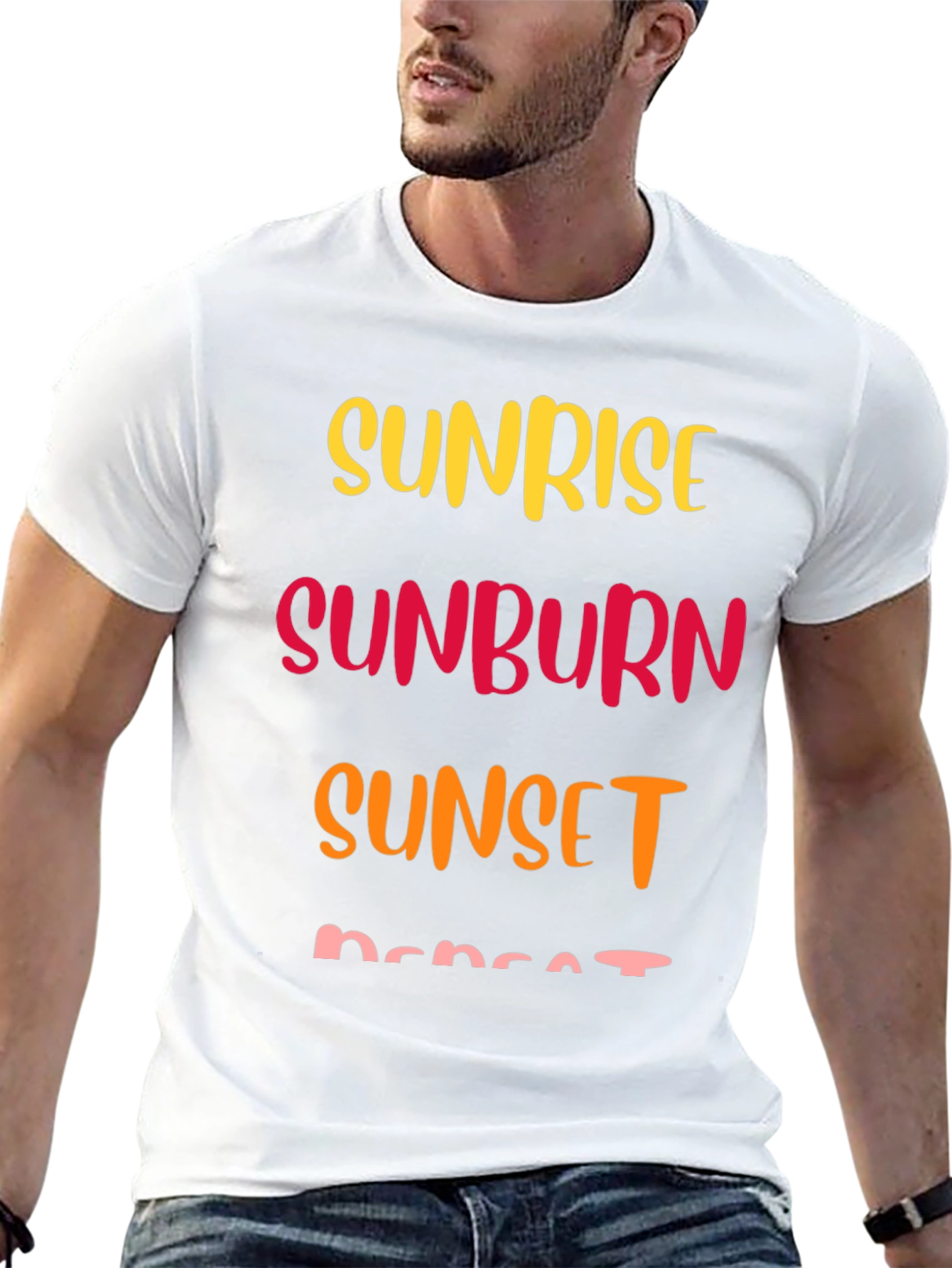 Sunrise Sunburn Sunset Repeat Graphic T-Shirt