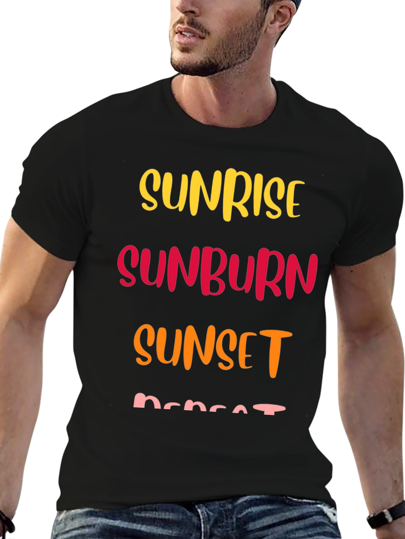 Sunrise Sunburn Sunset Repeat Graphic T-Shirt