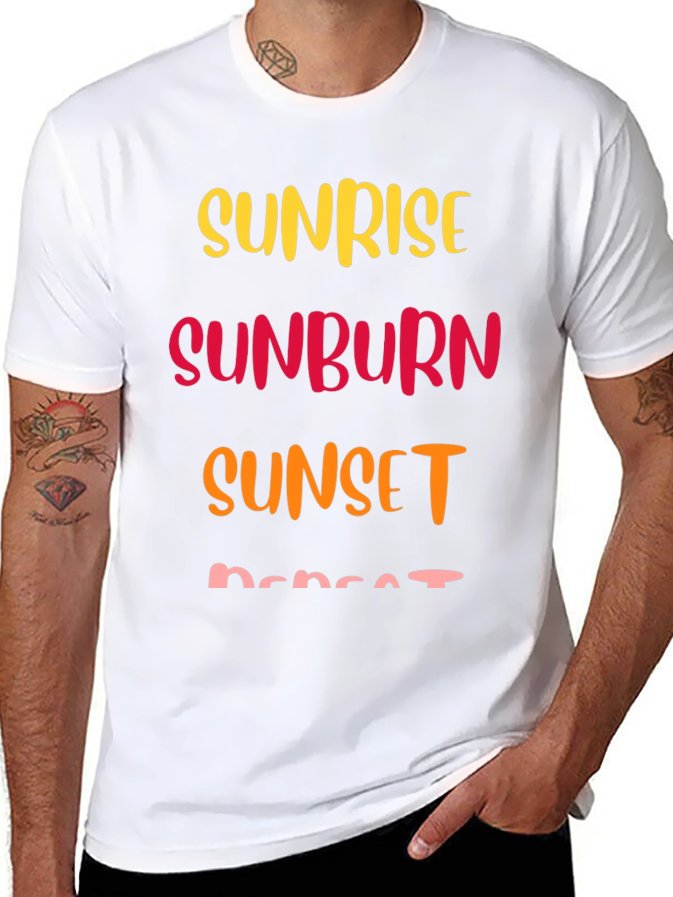 Sunrise Sunburn Sunset Repeat Graphic T-Shirt