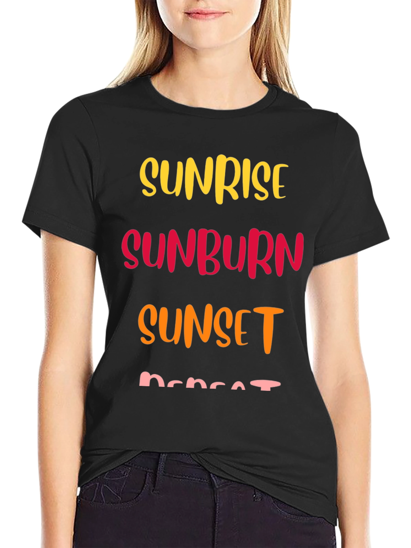 Sunrise Sunburn Sunset Repeat Graphic T-Shirt