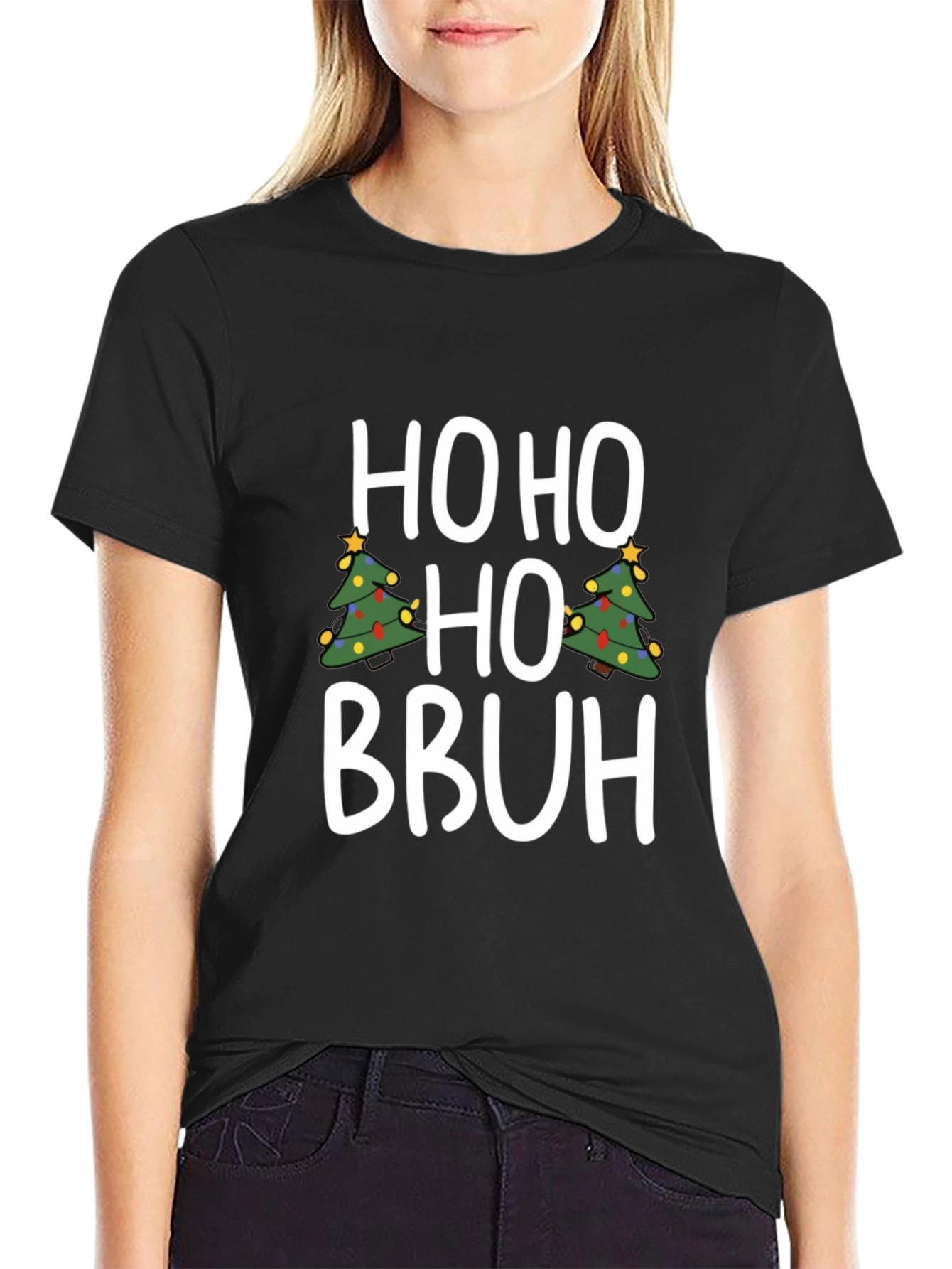 Ho Ho Ho Bruh Christmas Tree Graphic Tee