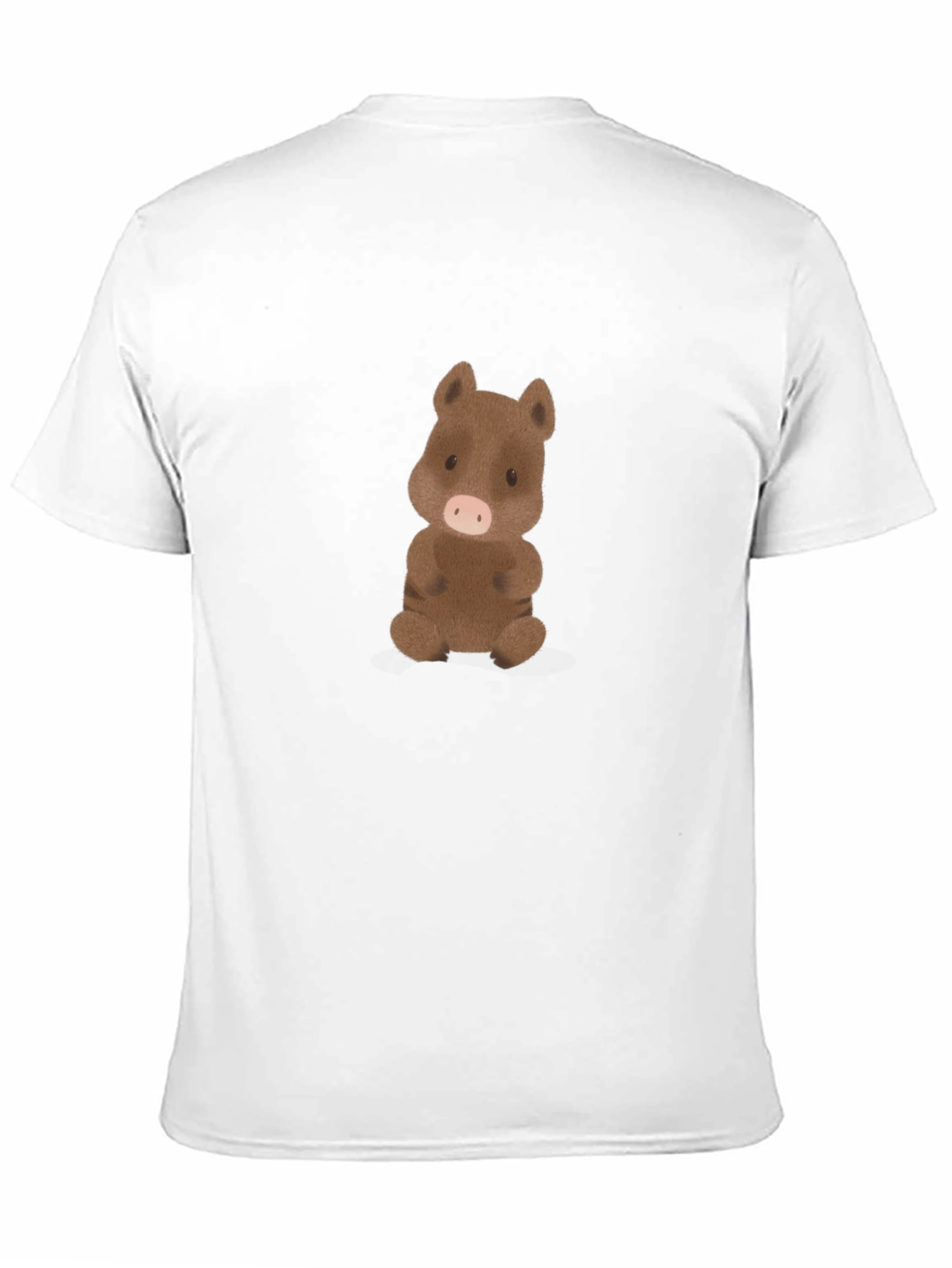 Cute Cartoon Boar Black T-Shirt