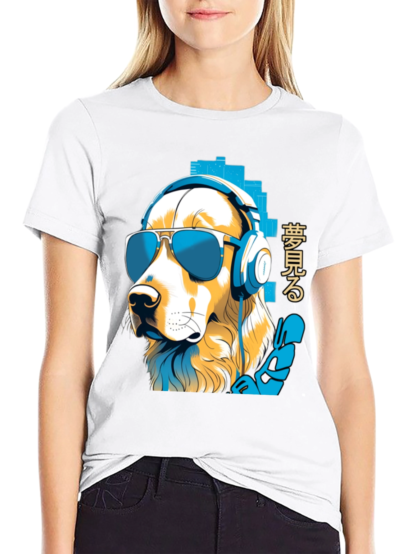 Dog with Headphones Graphic Tee