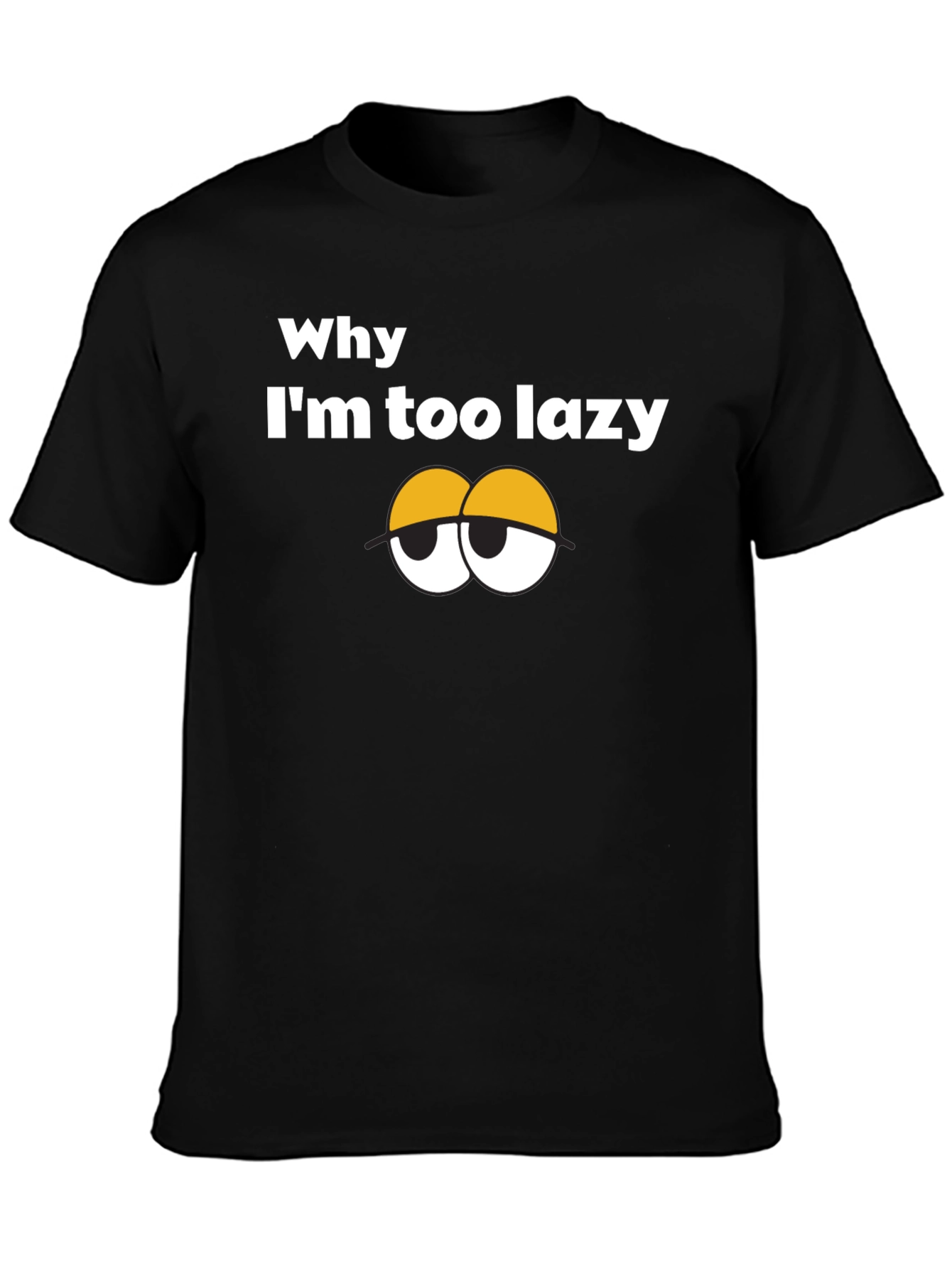 Lazy Eyes Graphic Tee - Black Cotton T-Shirt
