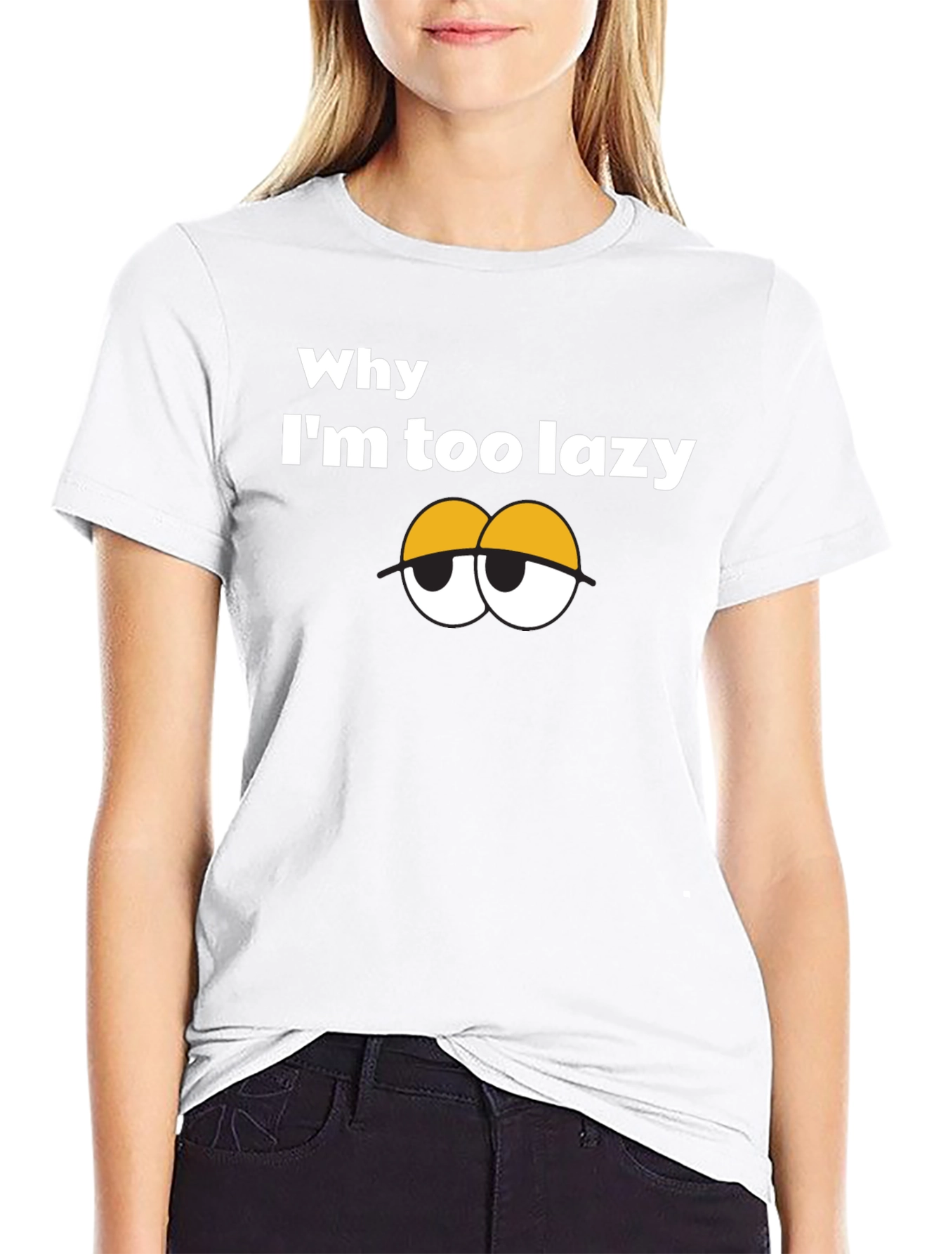 Lazy Eyes Graphic Tee - Black Cotton T-Shirt