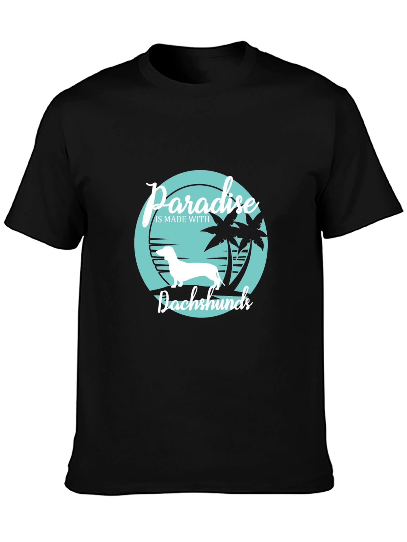 Paradise Dachshunds Graphic T-Shirt Black