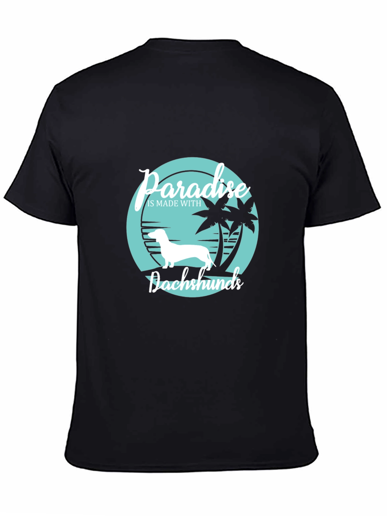 Paradise Dachshunds Graphic T-Shirt Black