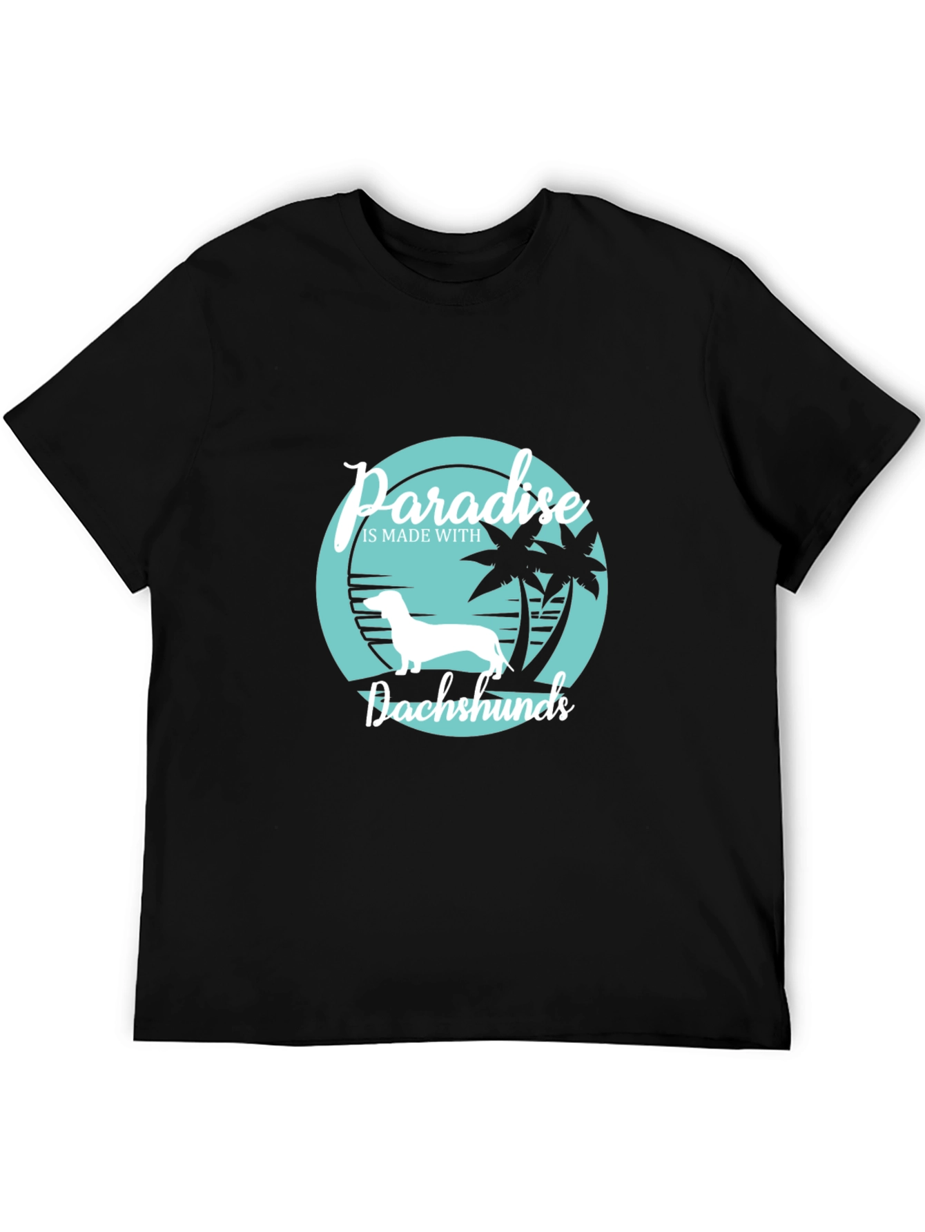 Paradise Dachshunds Graphic T-Shirt Black