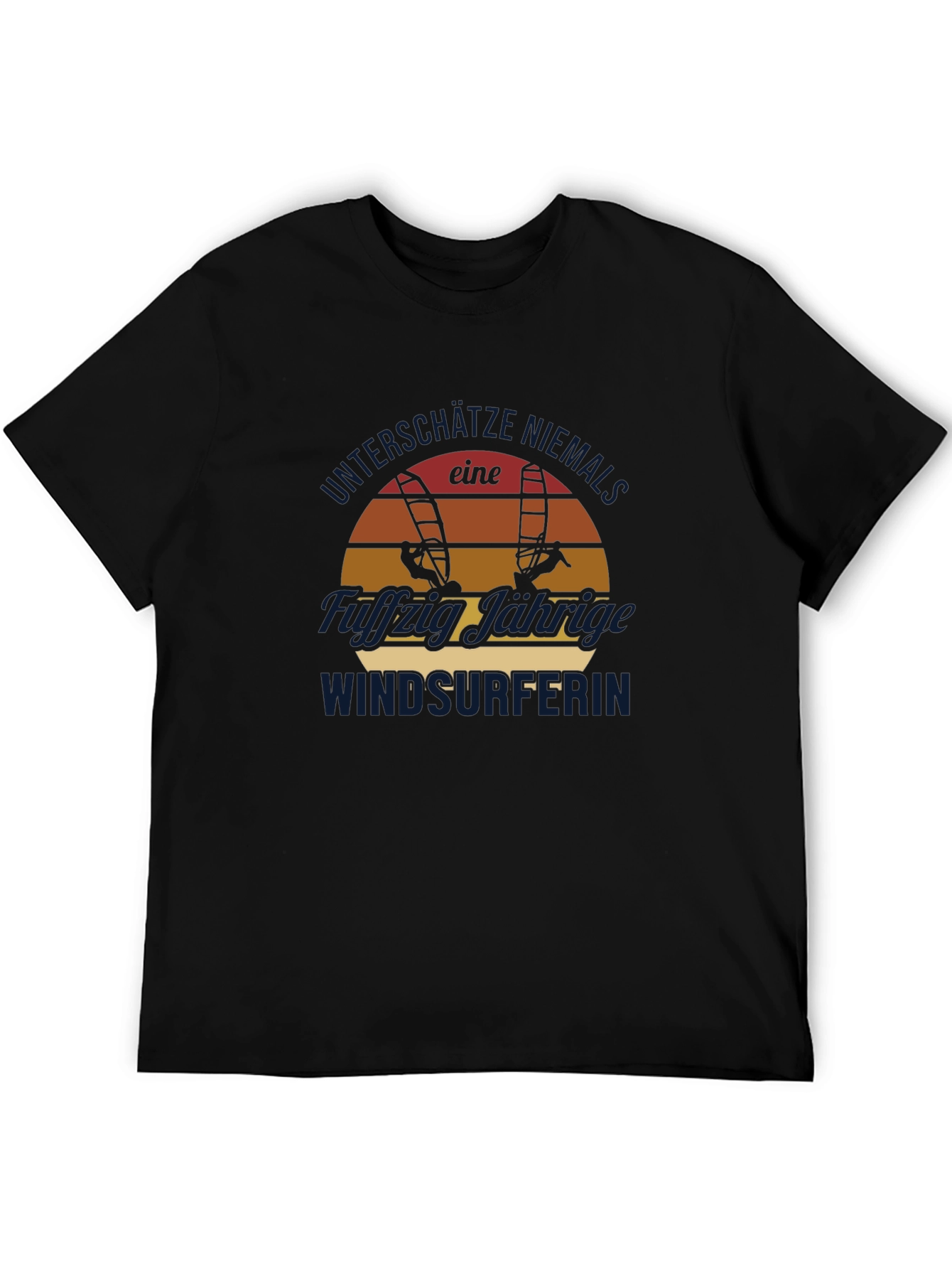 Windsurfer Sunset Graphic Tee - Black Cotton
