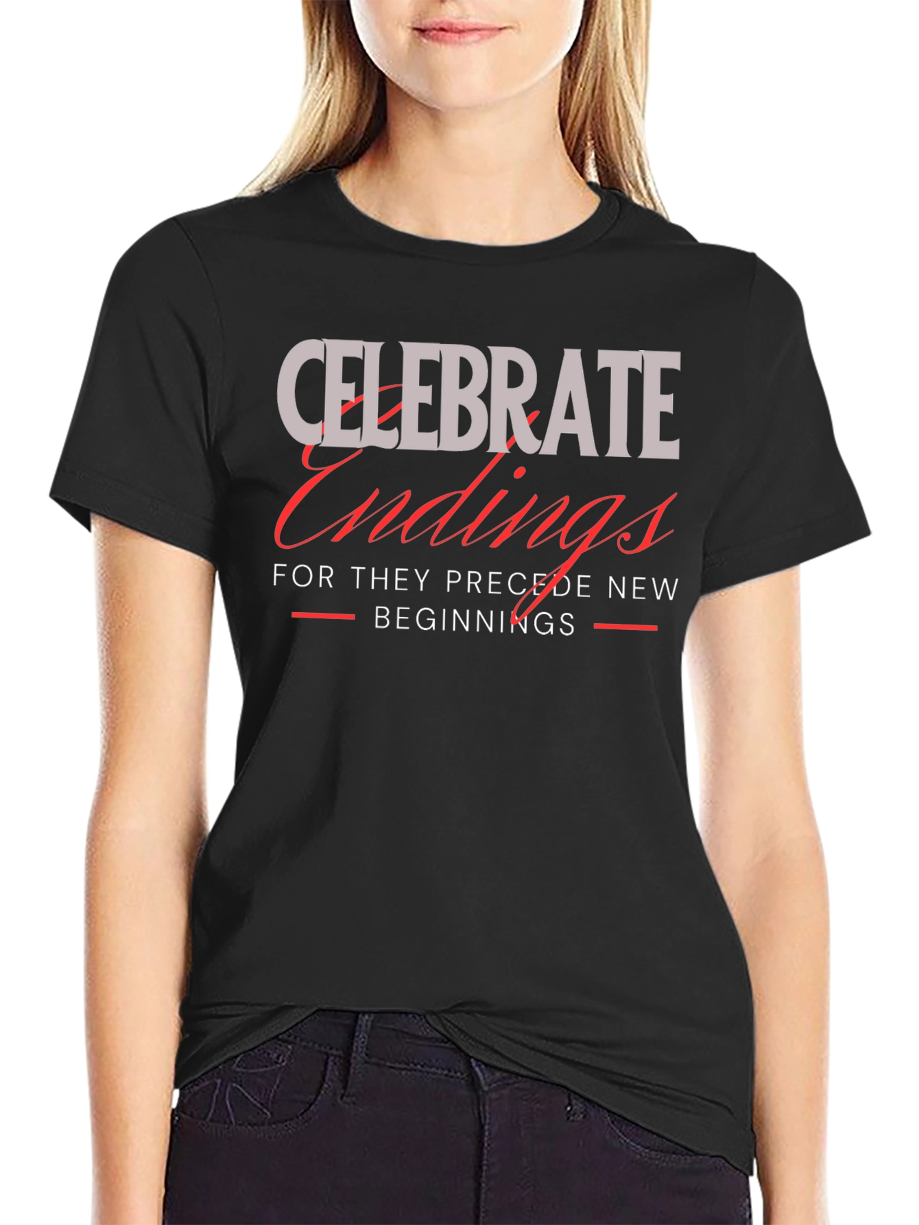 Celebrate Endings Graphic Tee - Black
