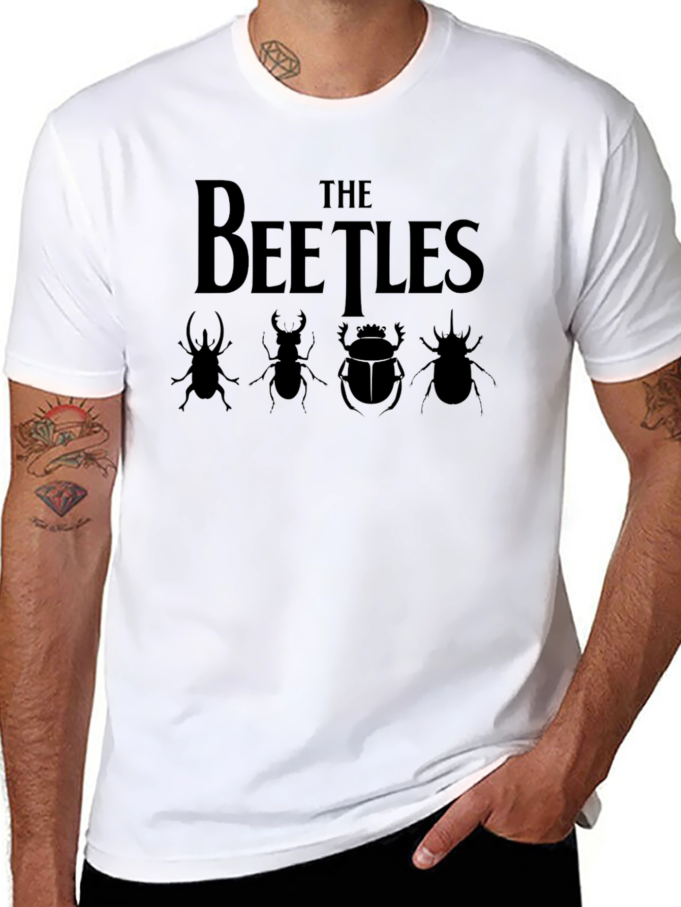 The Beetles T-Shirt - Band Tee with Beetle Silhouettes