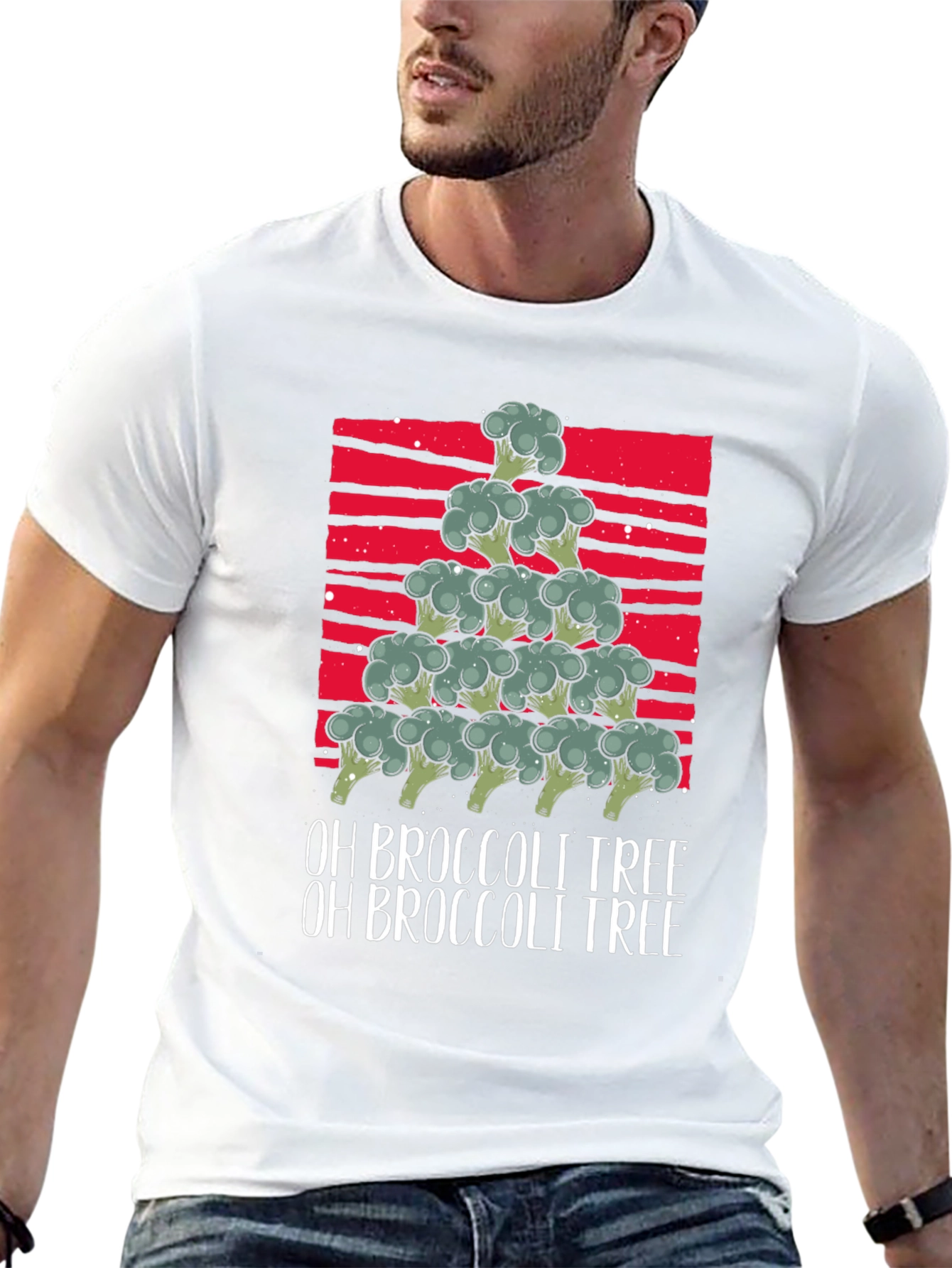 Oh Broccoli Tree Funny Christmas T-Shirt