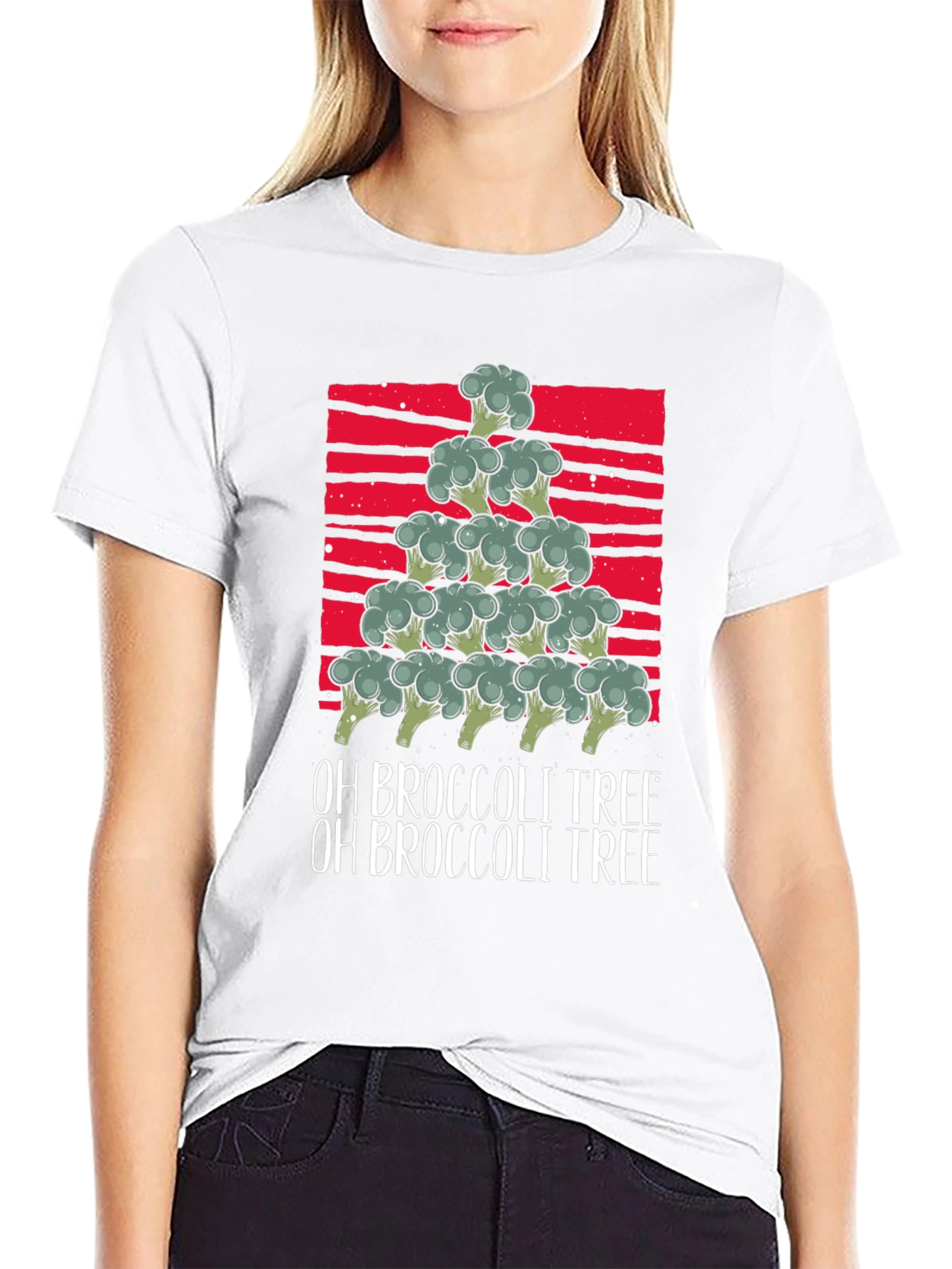 Oh Broccoli Tree Funny Christmas T-Shirt
