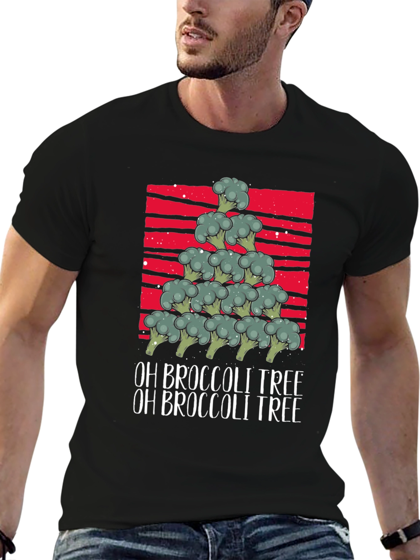 Oh Broccoli Tree Funny Christmas T-Shirt