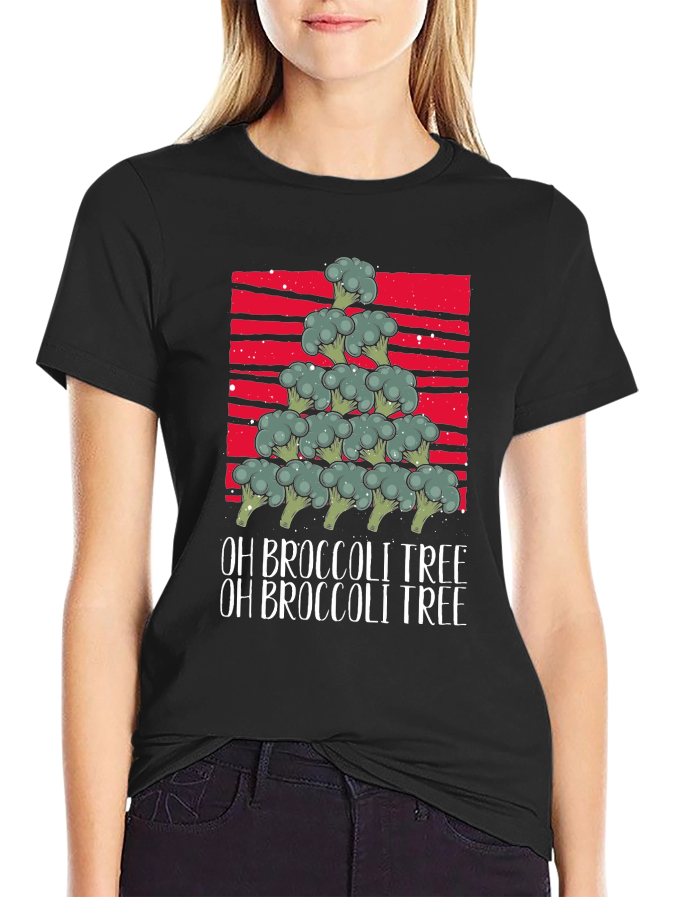 Oh Broccoli Tree Funny Christmas T-Shirt