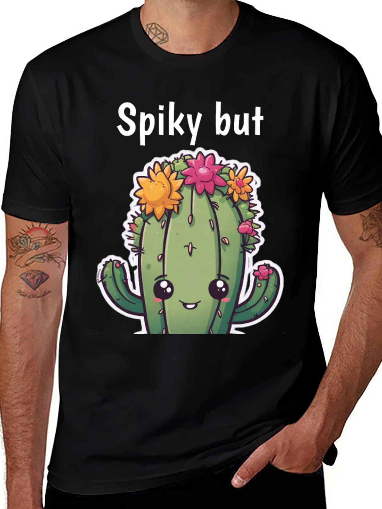 Spiky But Cute Cactus Graphic T-Shirt
