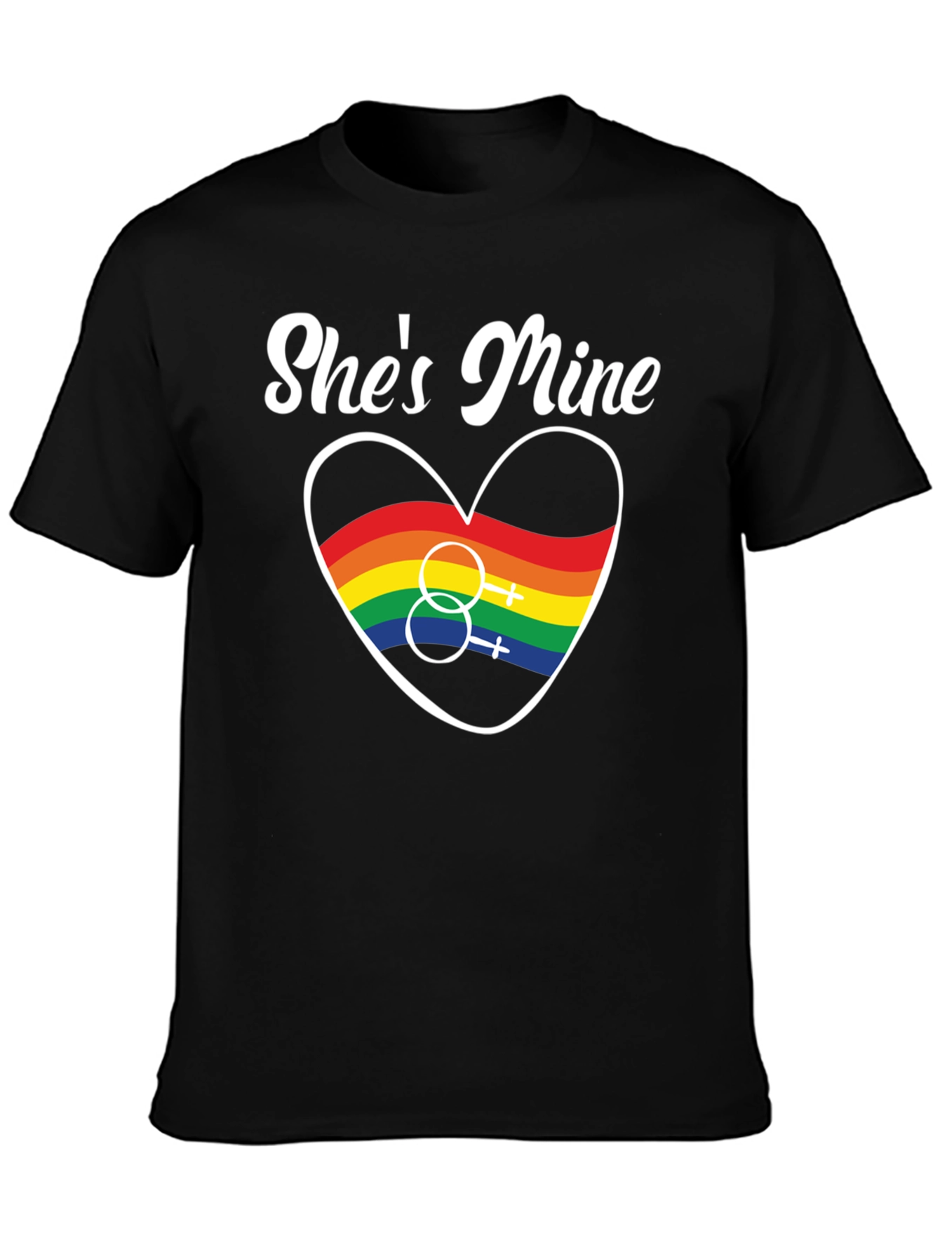 Shes Mine LGBT Pride Rainbow Heart T-Shirt
