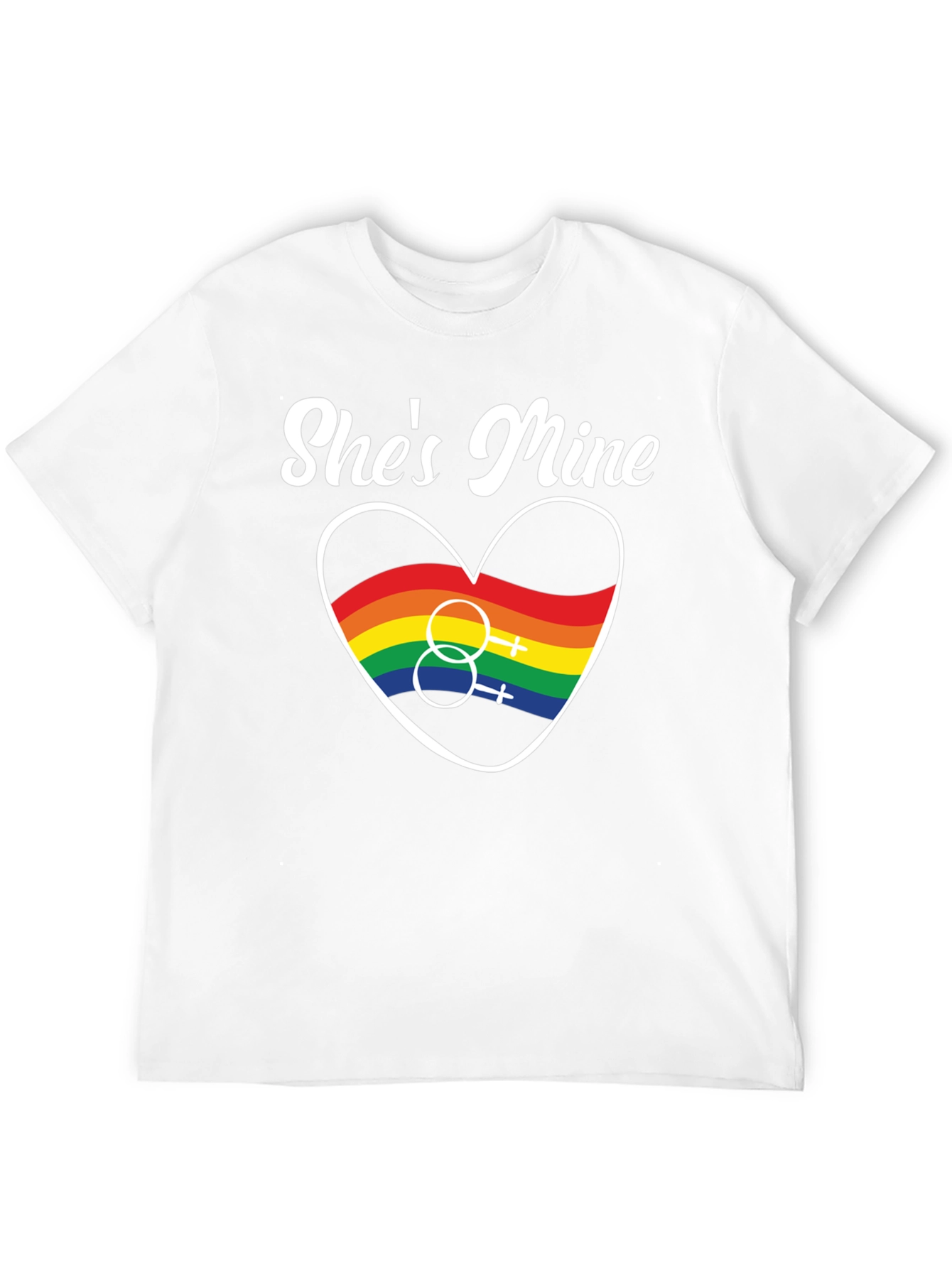 Shes Mine LGBT Pride Rainbow Heart T-Shirt