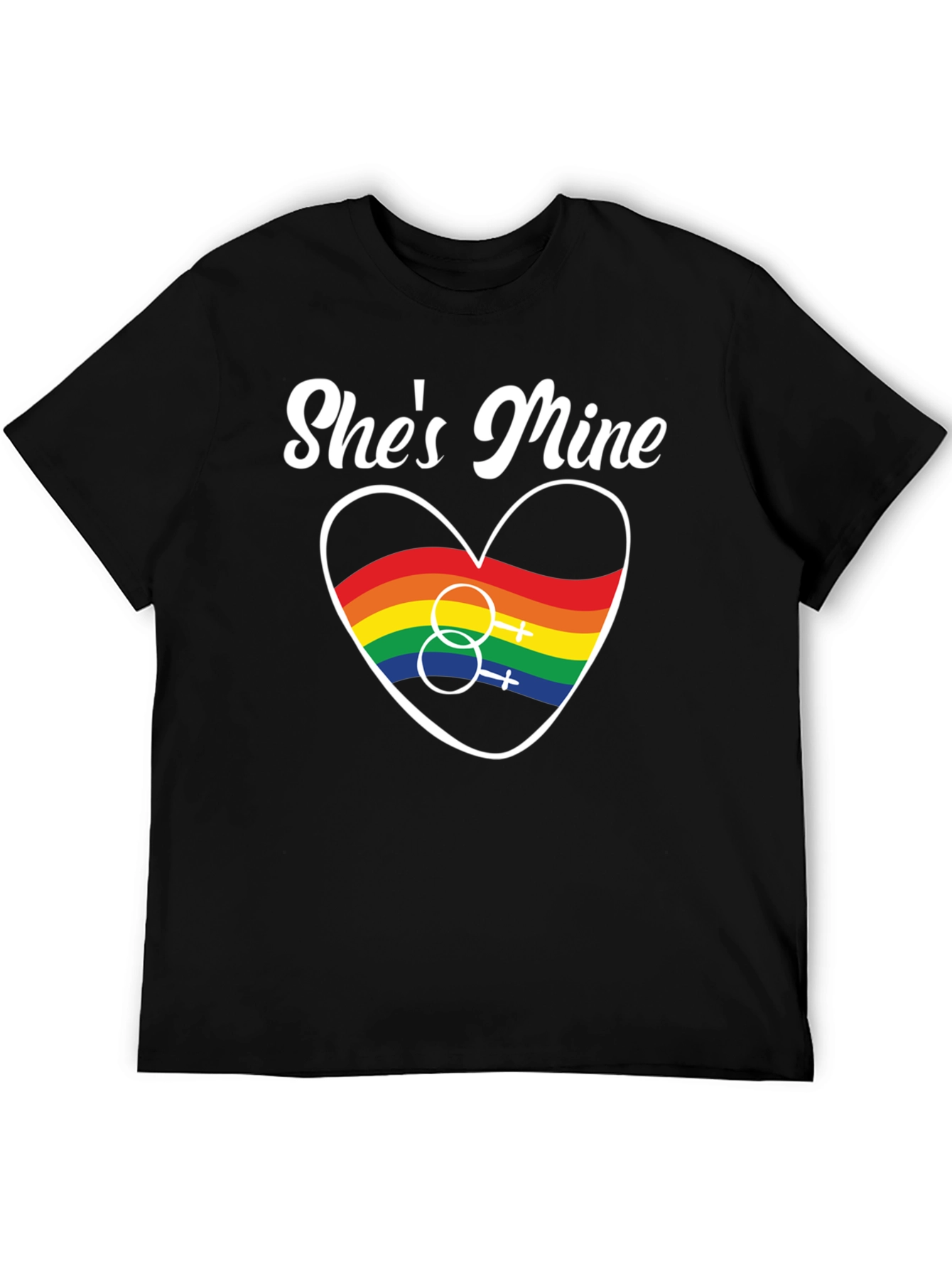 Shes Mine LGBT Pride Rainbow Heart T-Shirt