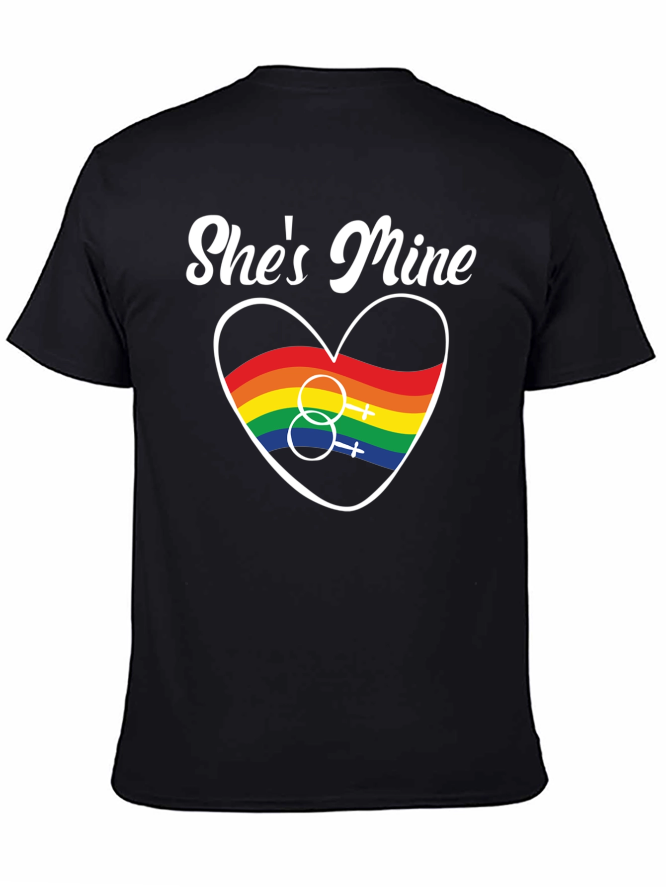 Shes Mine LGBT Pride Rainbow Heart T-Shirt