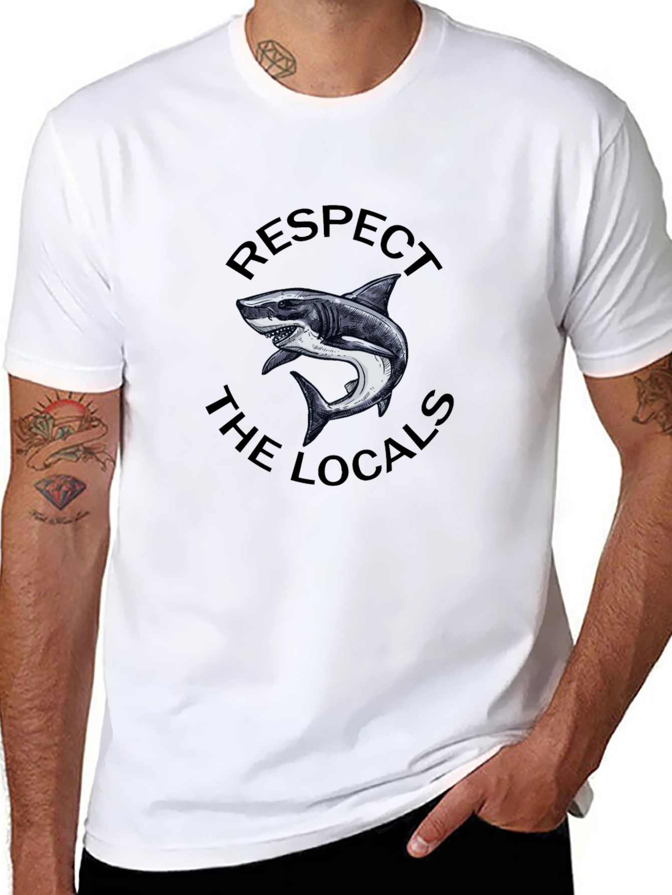 Respect The Locals Shark Graphic Tee