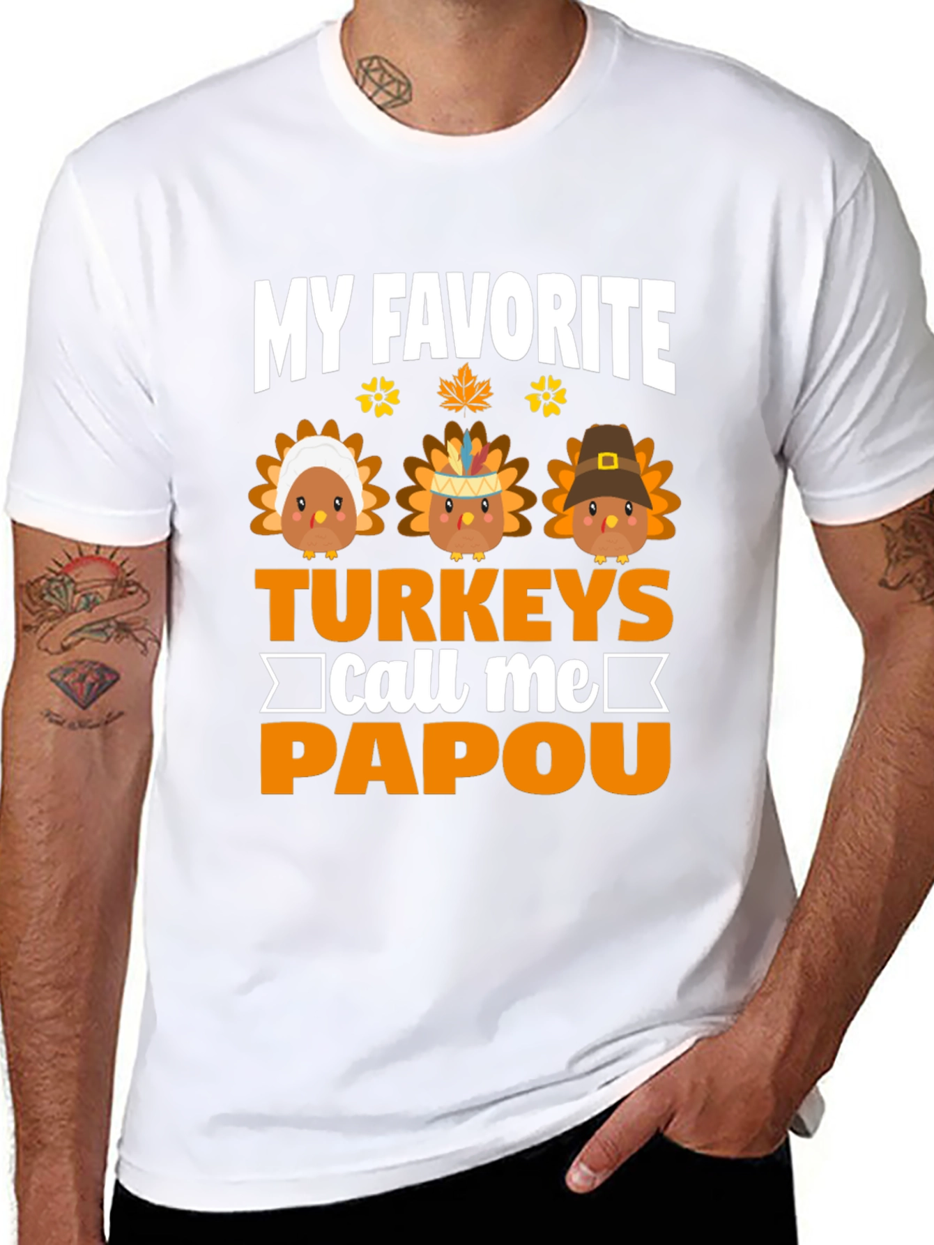 My Favorite Turkeys Call Me Papou T-Shirt