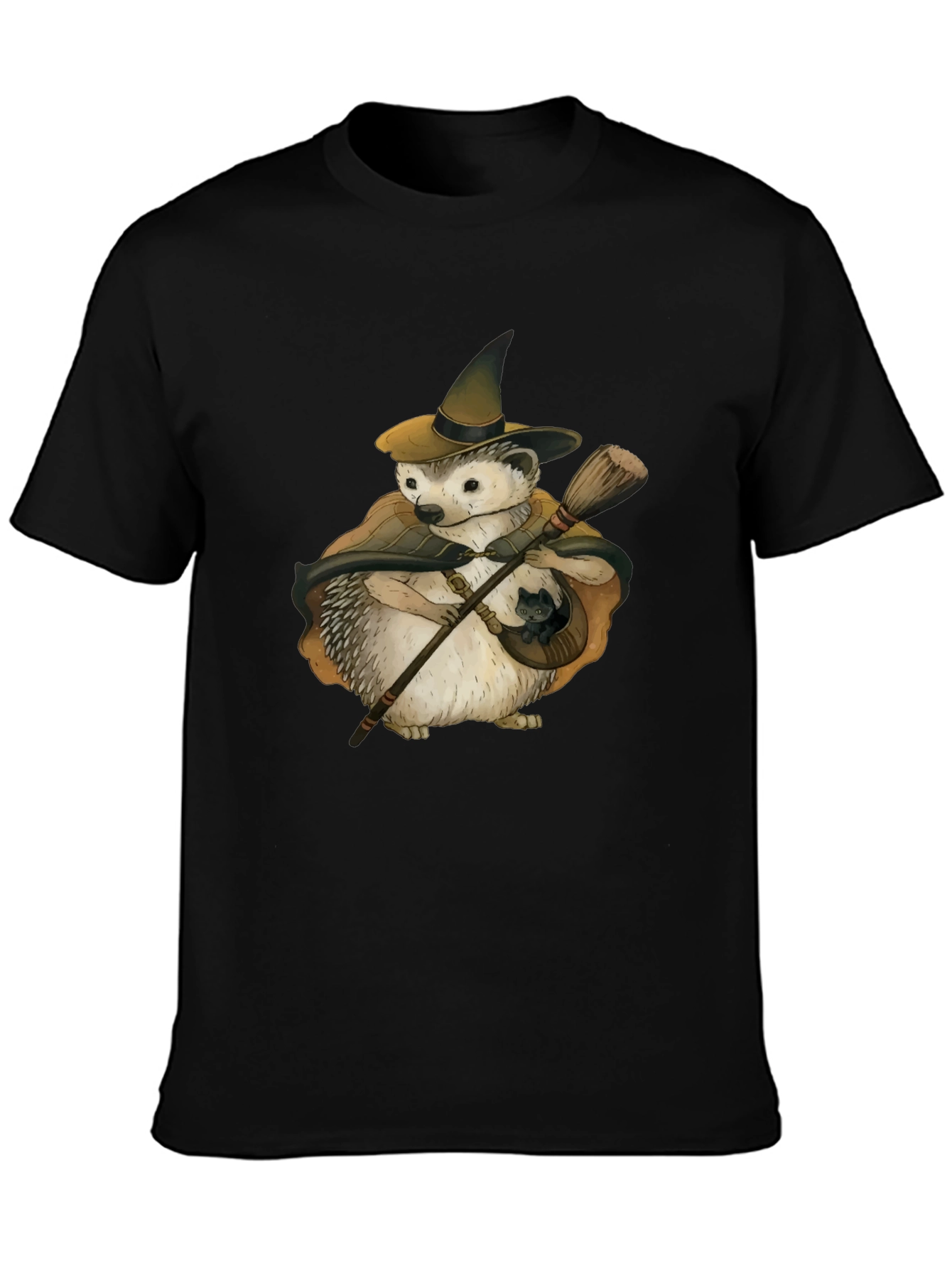 Whimsical Hedgehog Witch T-Shirt