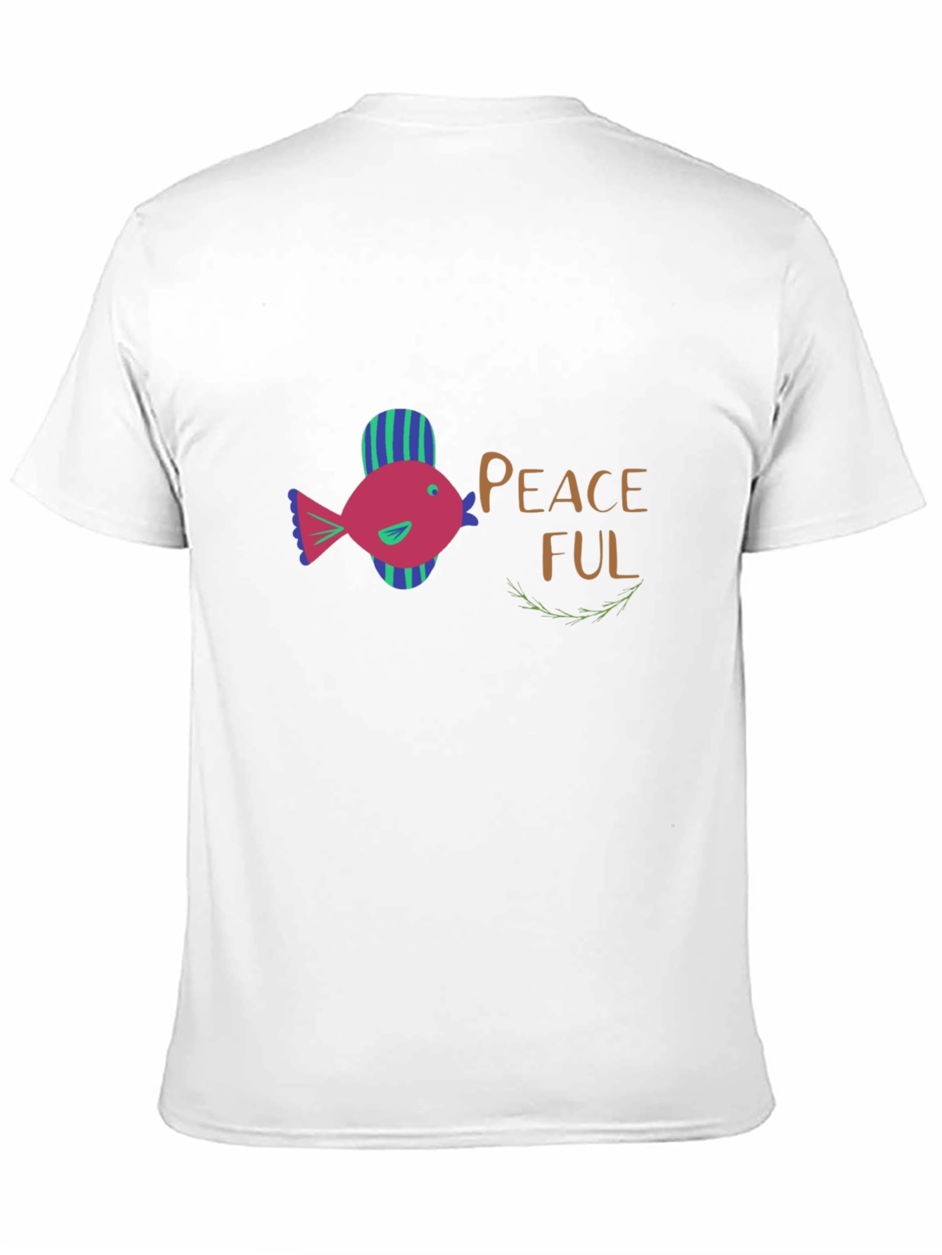 Peaceful Fish Graphic T-Shirt - Black