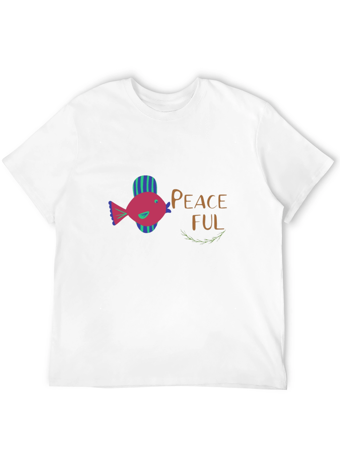 Peaceful Fish Graphic T-Shirt - Black