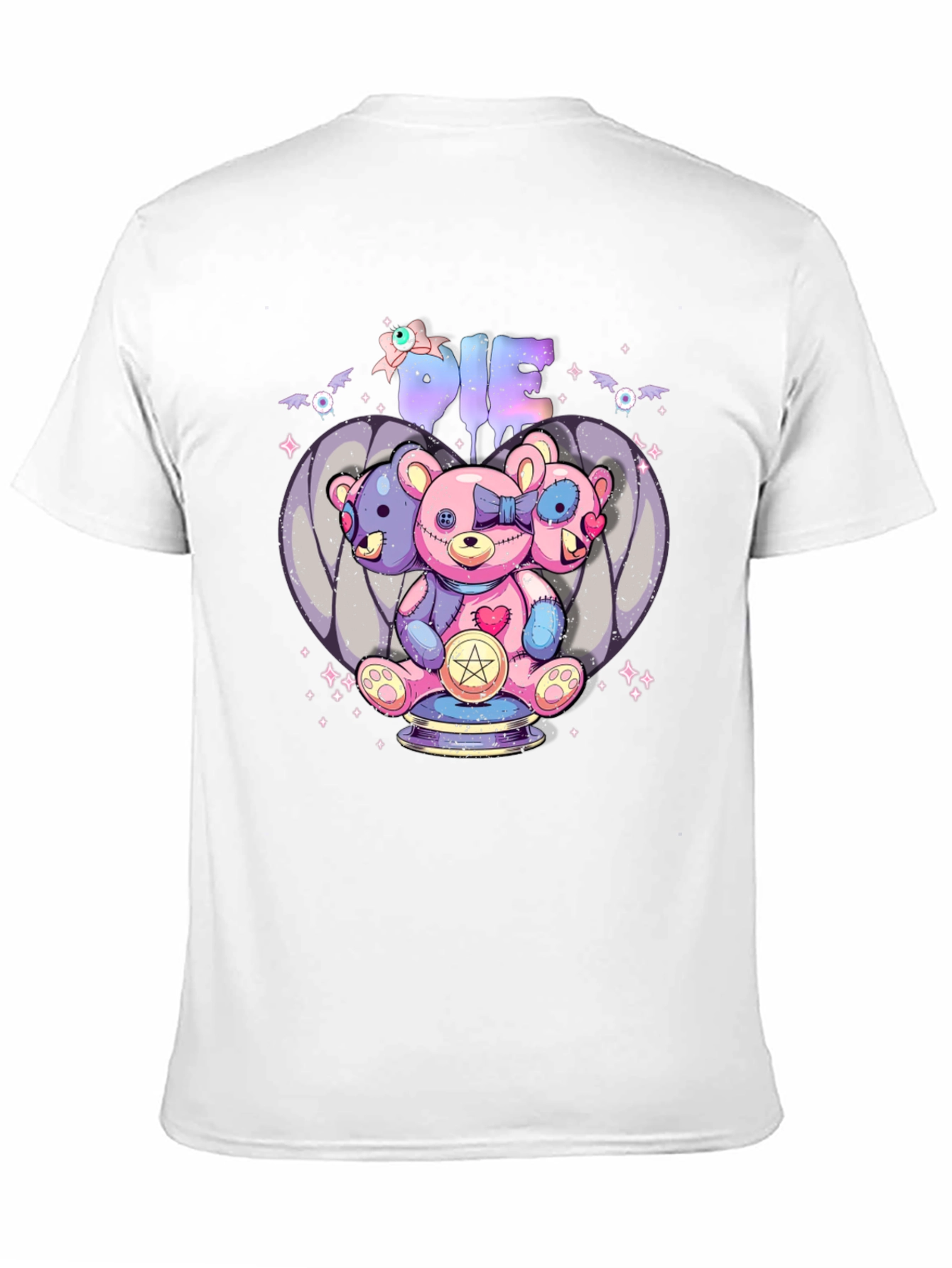Gothic Three-Headed Teddy Bear Graphic Tee