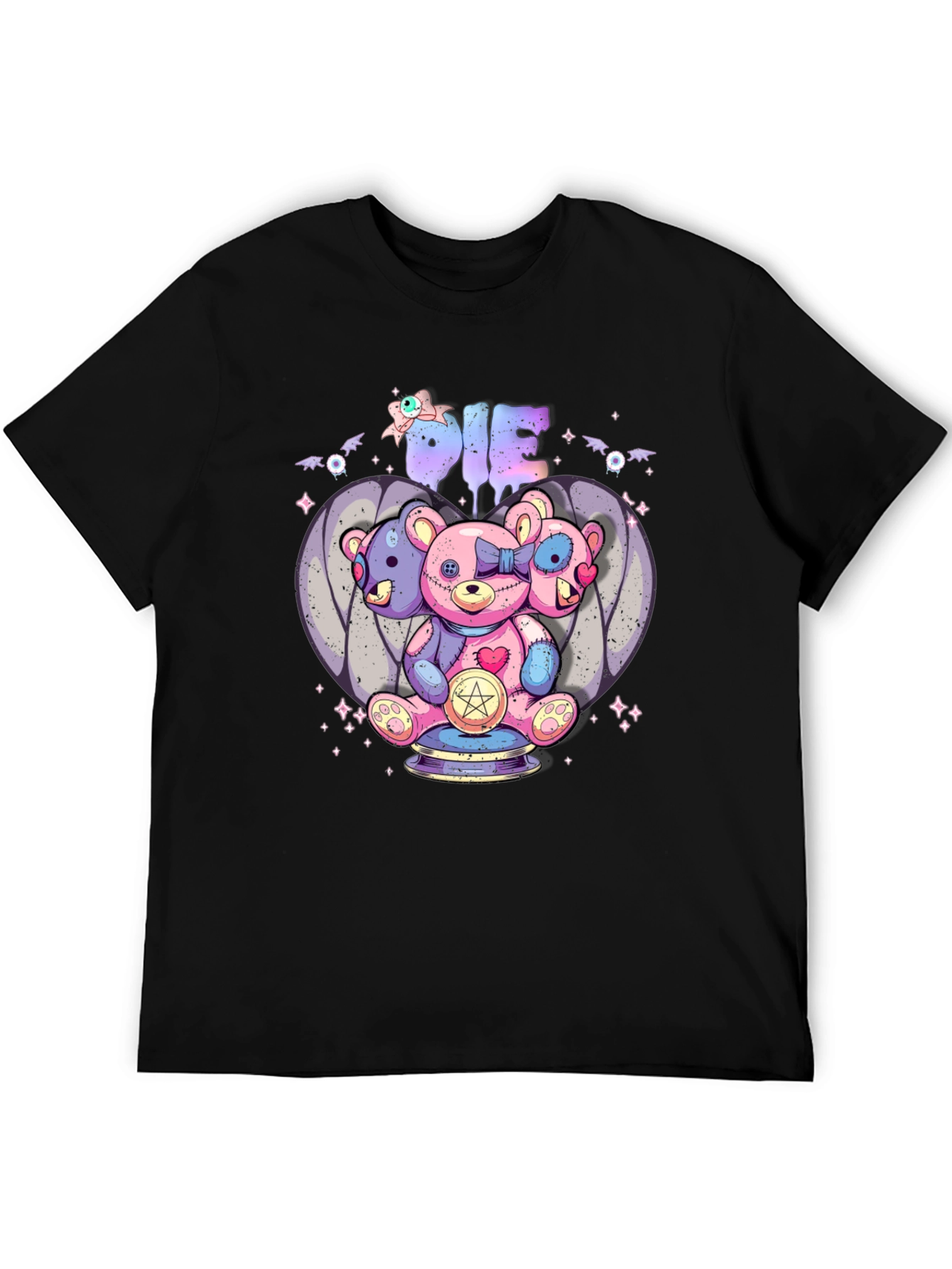 Gothic Three-Headed Teddy Bear Graphic Tee