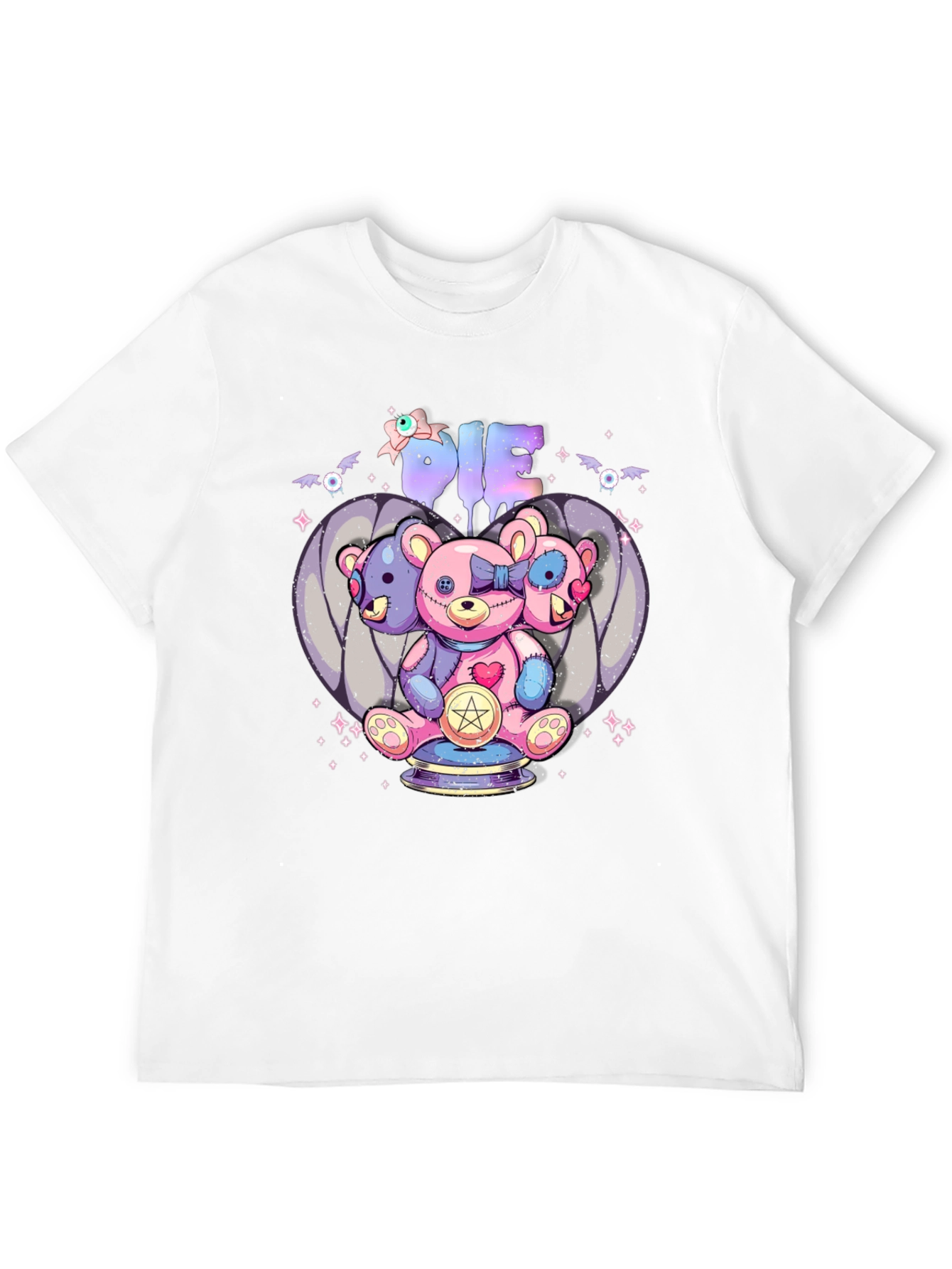 Gothic Three-Headed Teddy Bear Graphic Tee