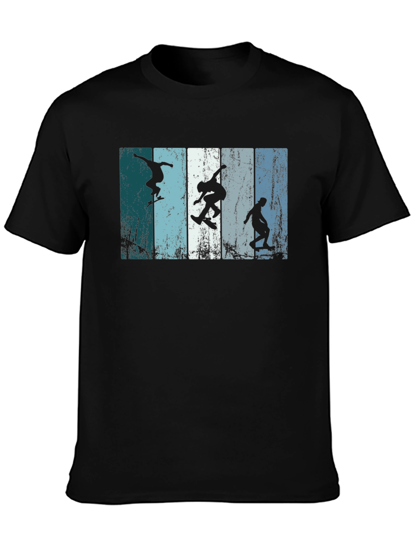 Skateboarder Silhouette Graphic Tee - Black