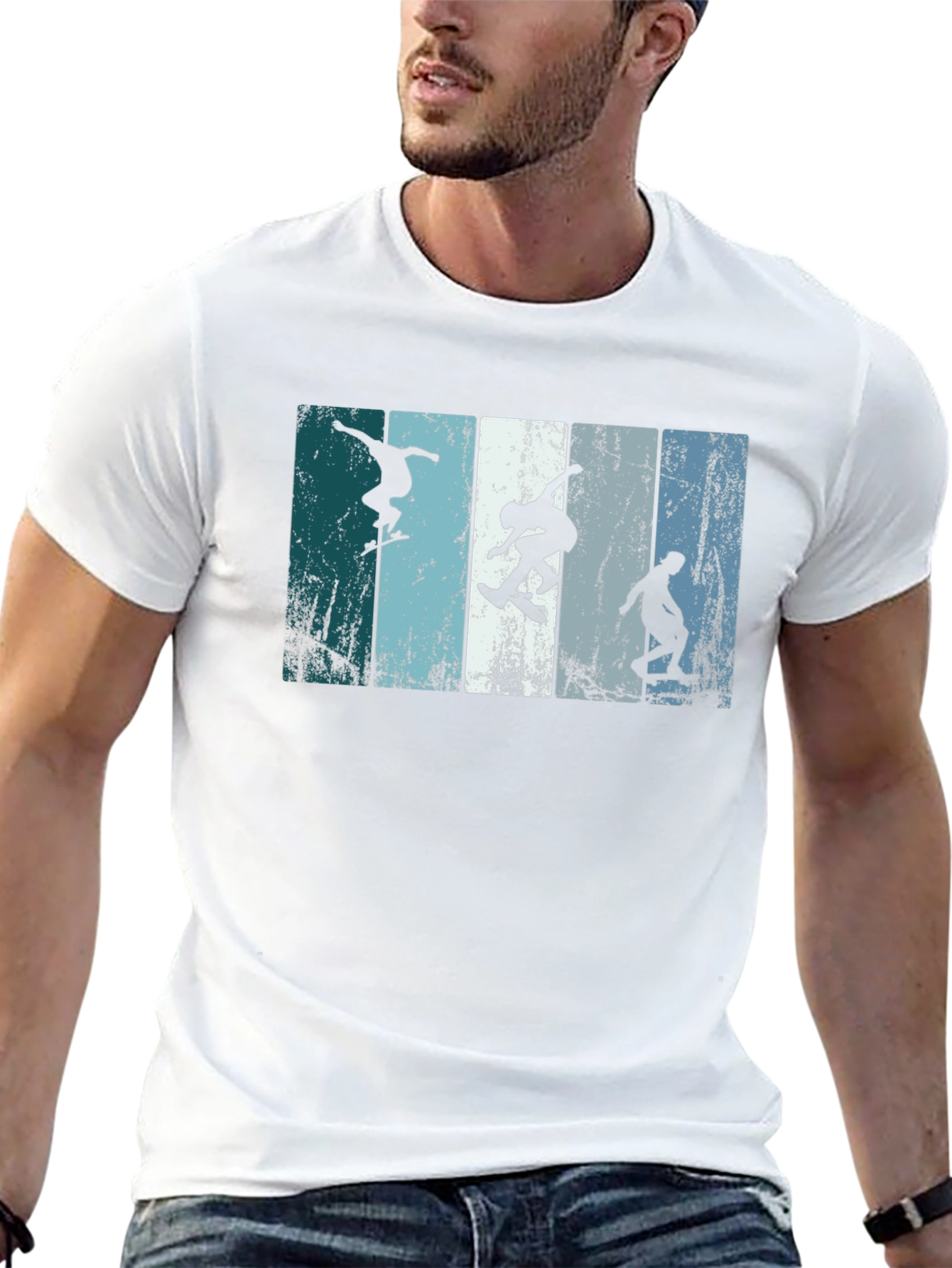 Skateboarder Silhouette Graphic Tee - Black