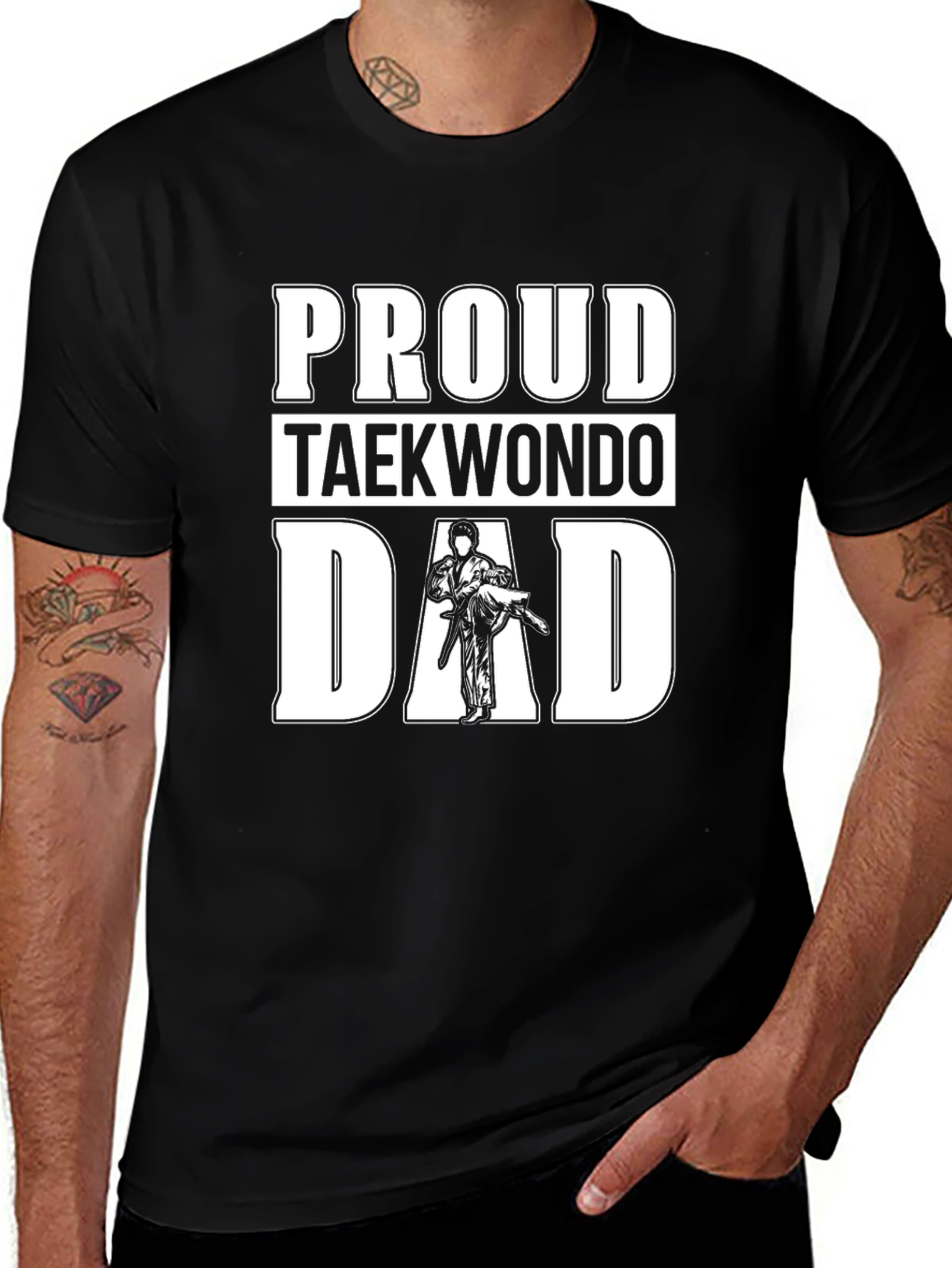 Proud Taekwondo Dad Graphic T-Shirt