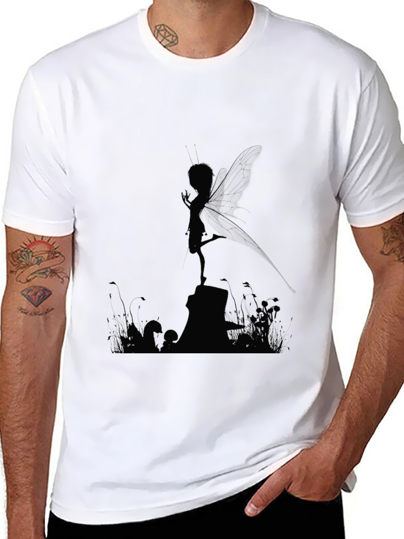 Mystic Fairy Silhouette Black T-Shirt