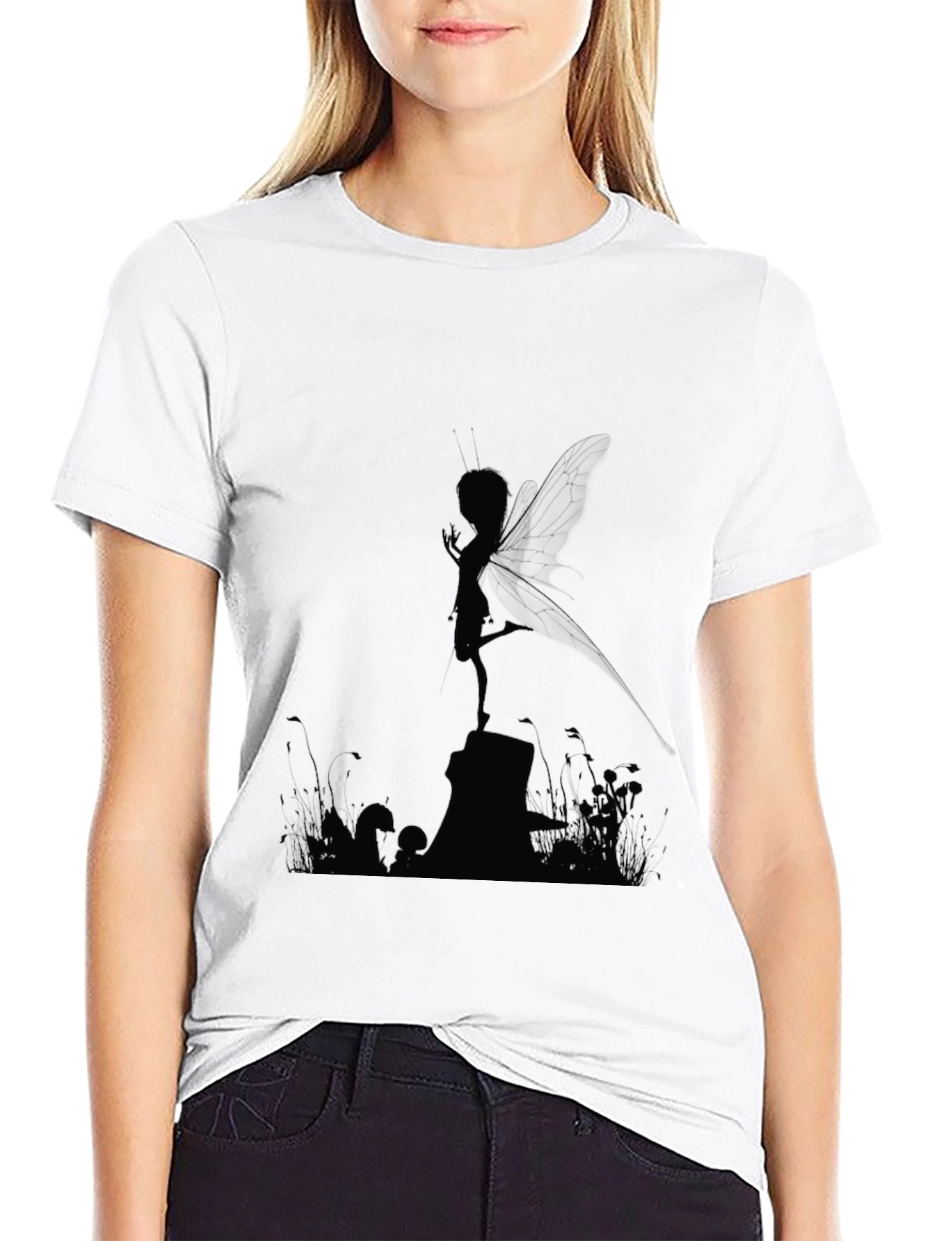 Mystic Fairy Silhouette Black T-Shirt