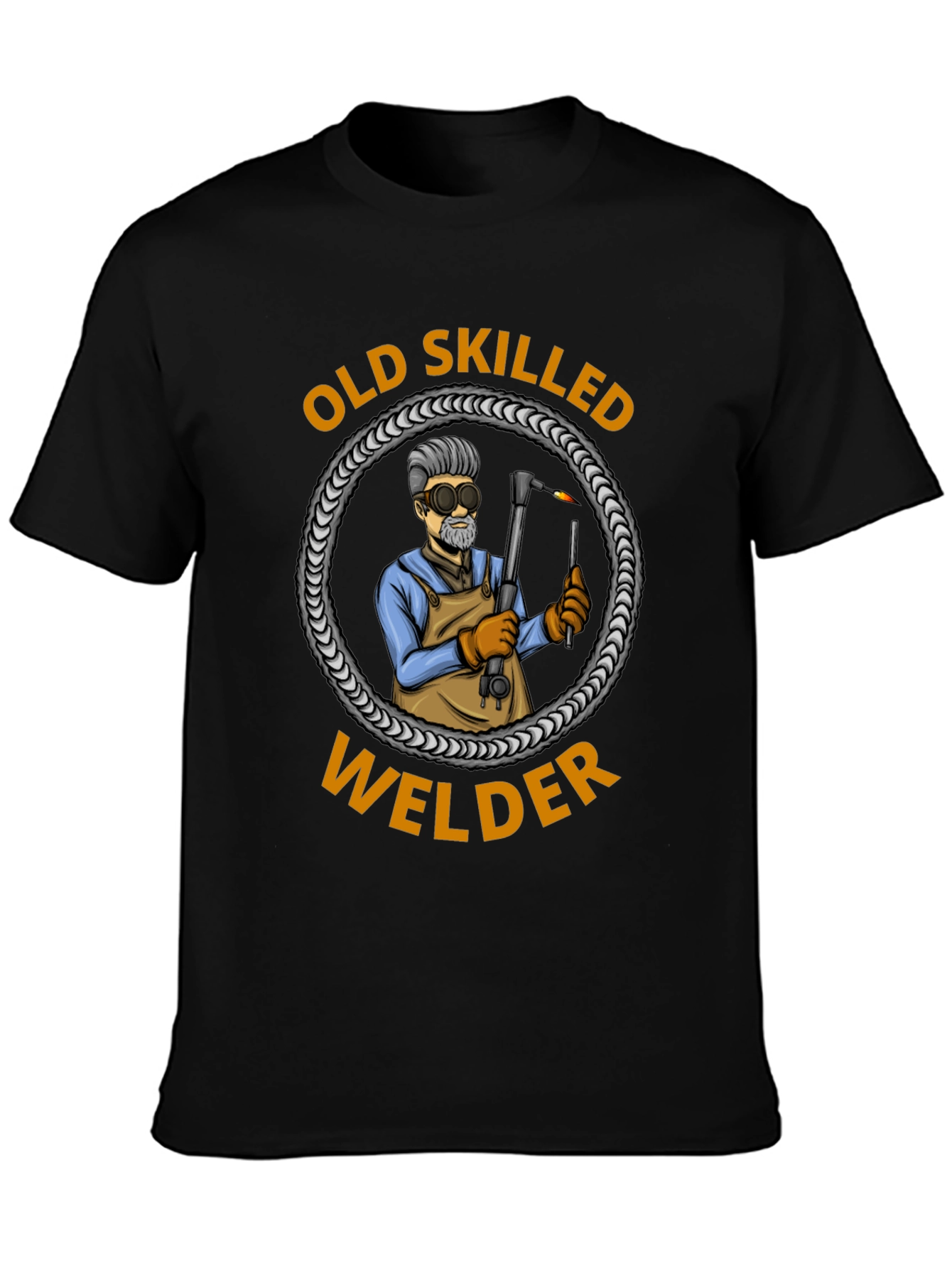 Old Skilled Welder Graphic T-Shirt - Black Cotton Tee