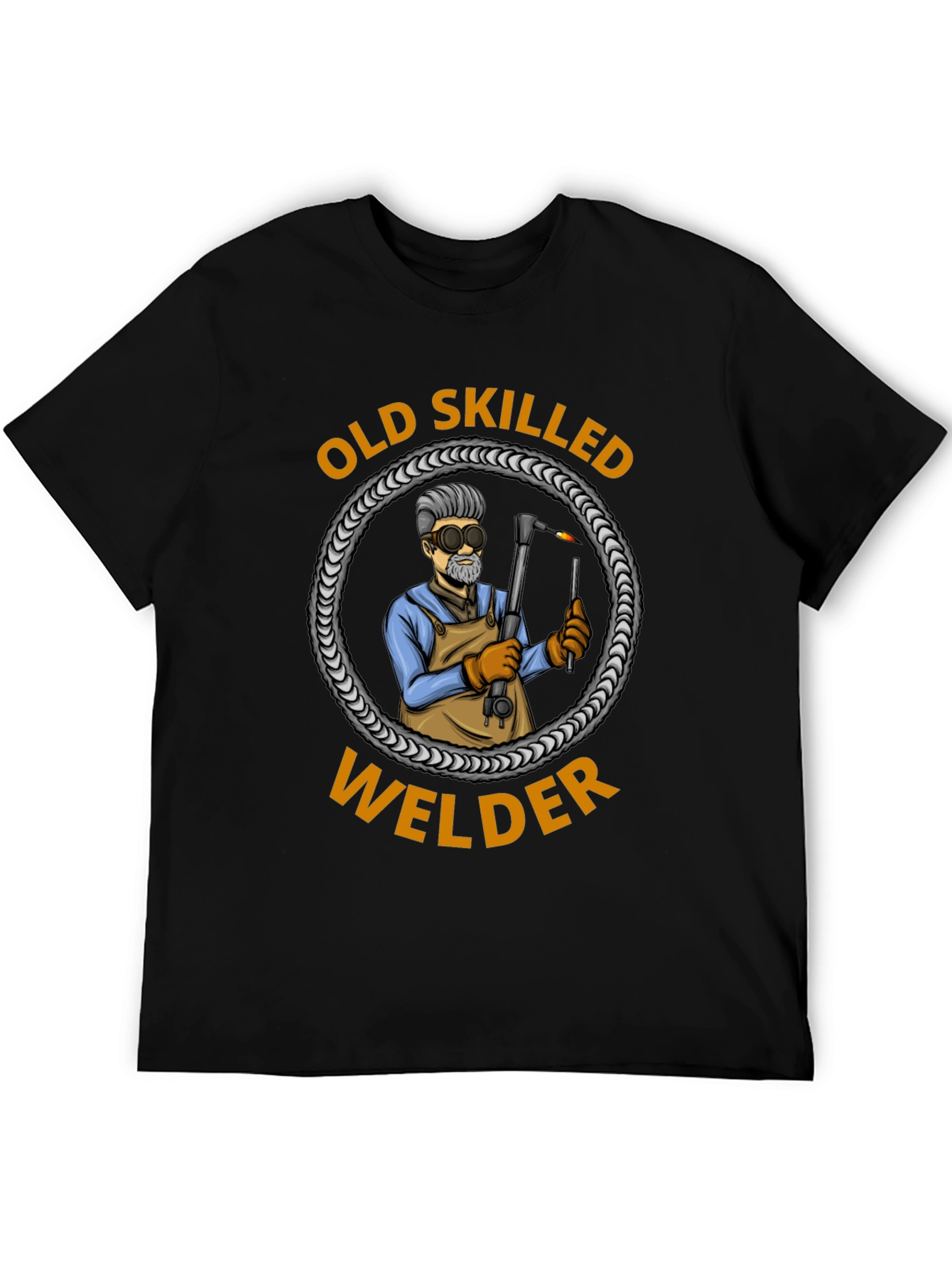 Old Skilled Welder Graphic T-Shirt - Black Cotton Tee