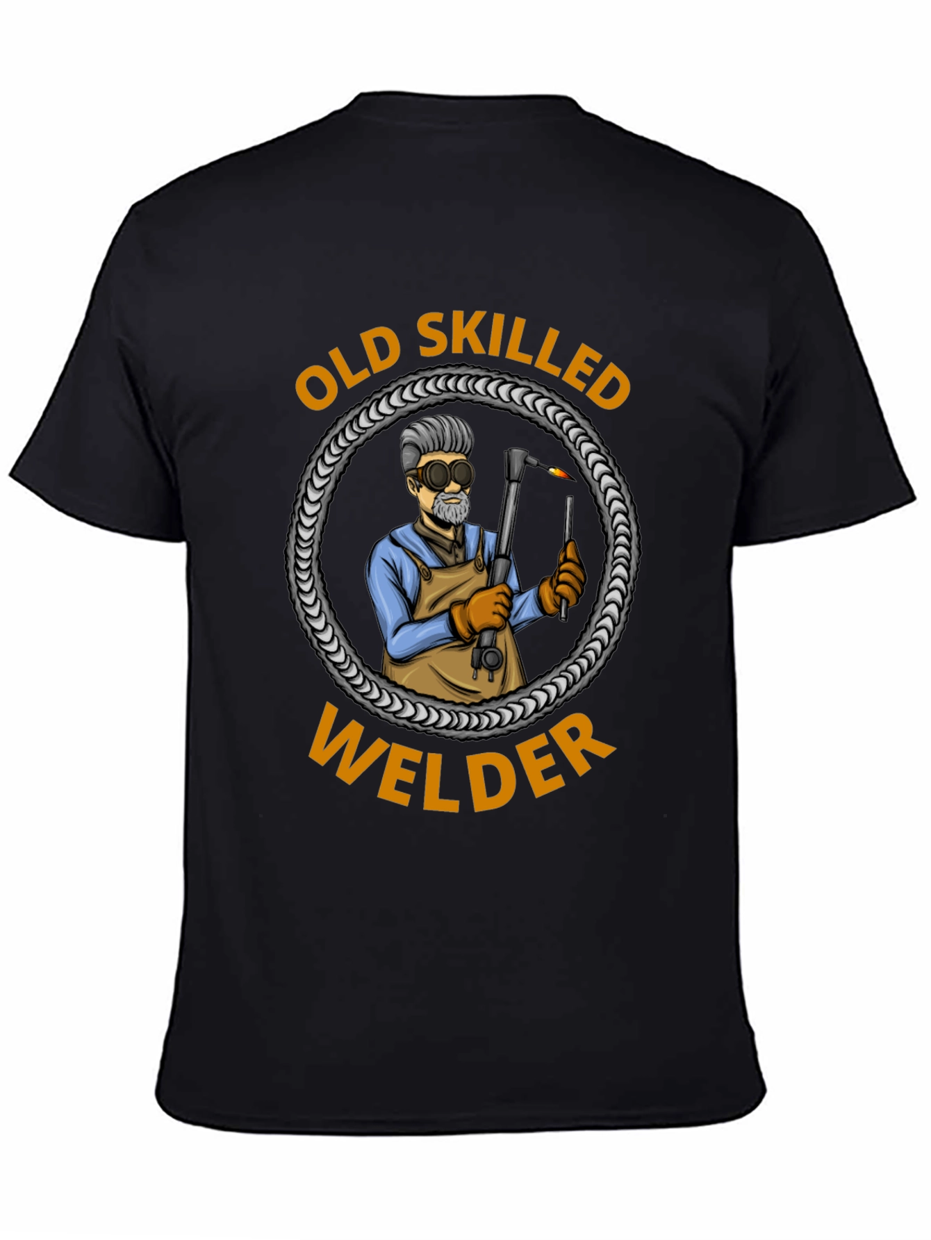 Old Skilled Welder Graphic T-Shirt - Black Cotton Tee