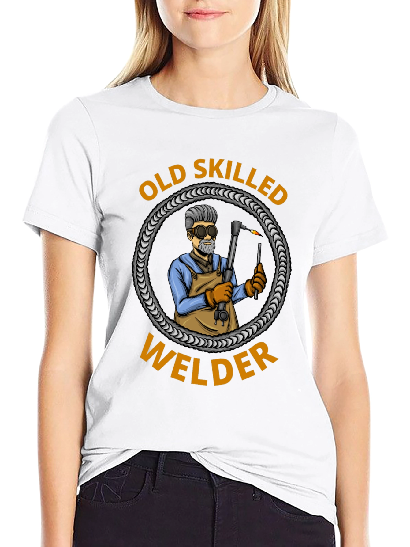 Old Skilled Welder Graphic T-Shirt - Black Cotton Tee
