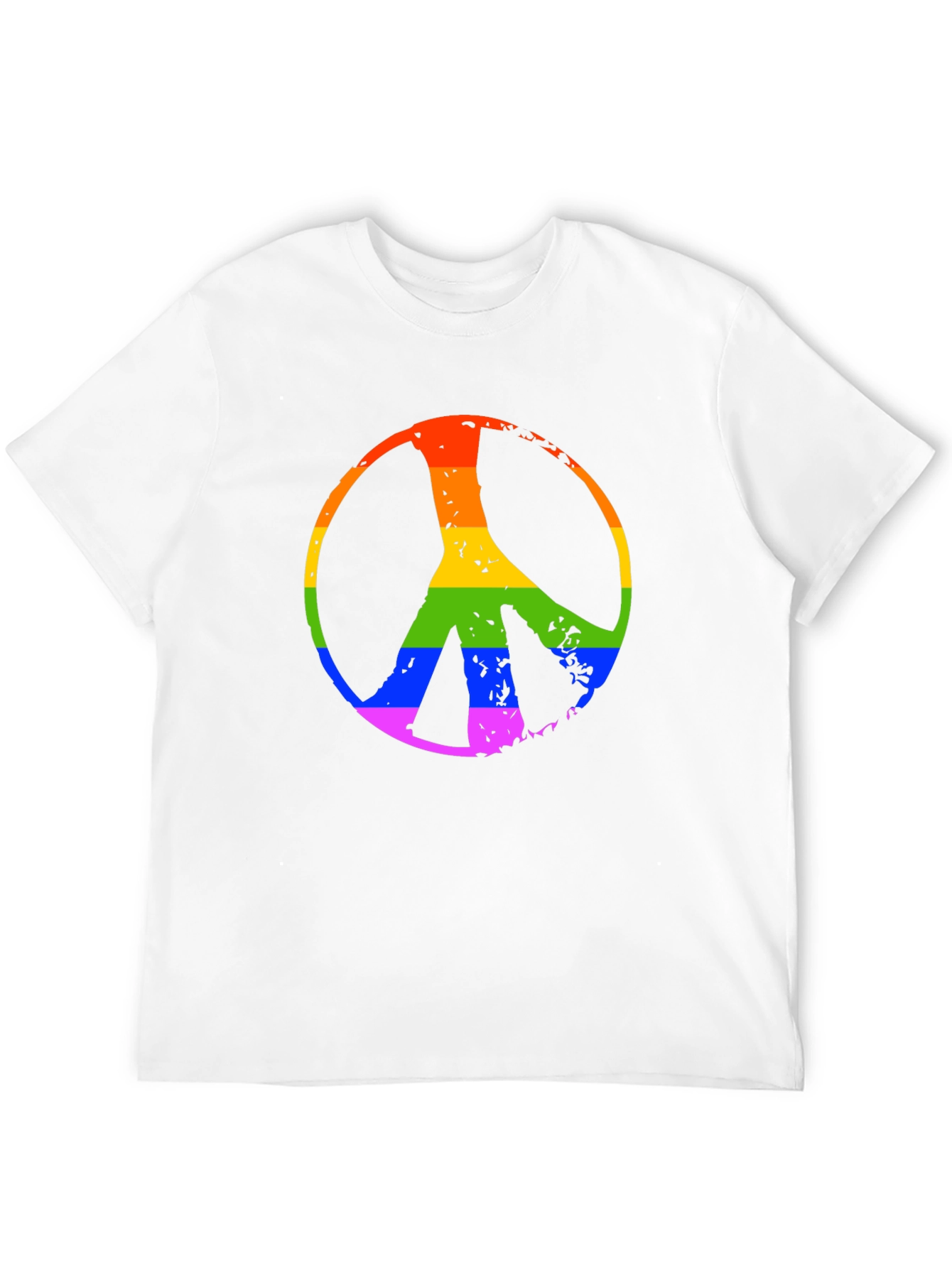 Rainbow Peace Sign Black T-Shirt